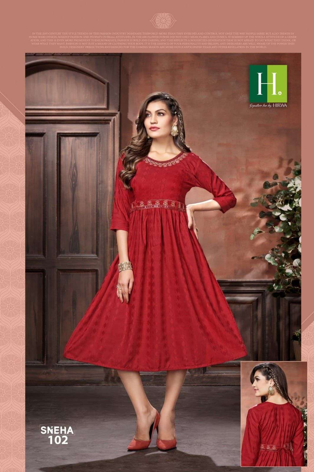 HIRWA Sneha RAYON  Kurti Wholesale catalog