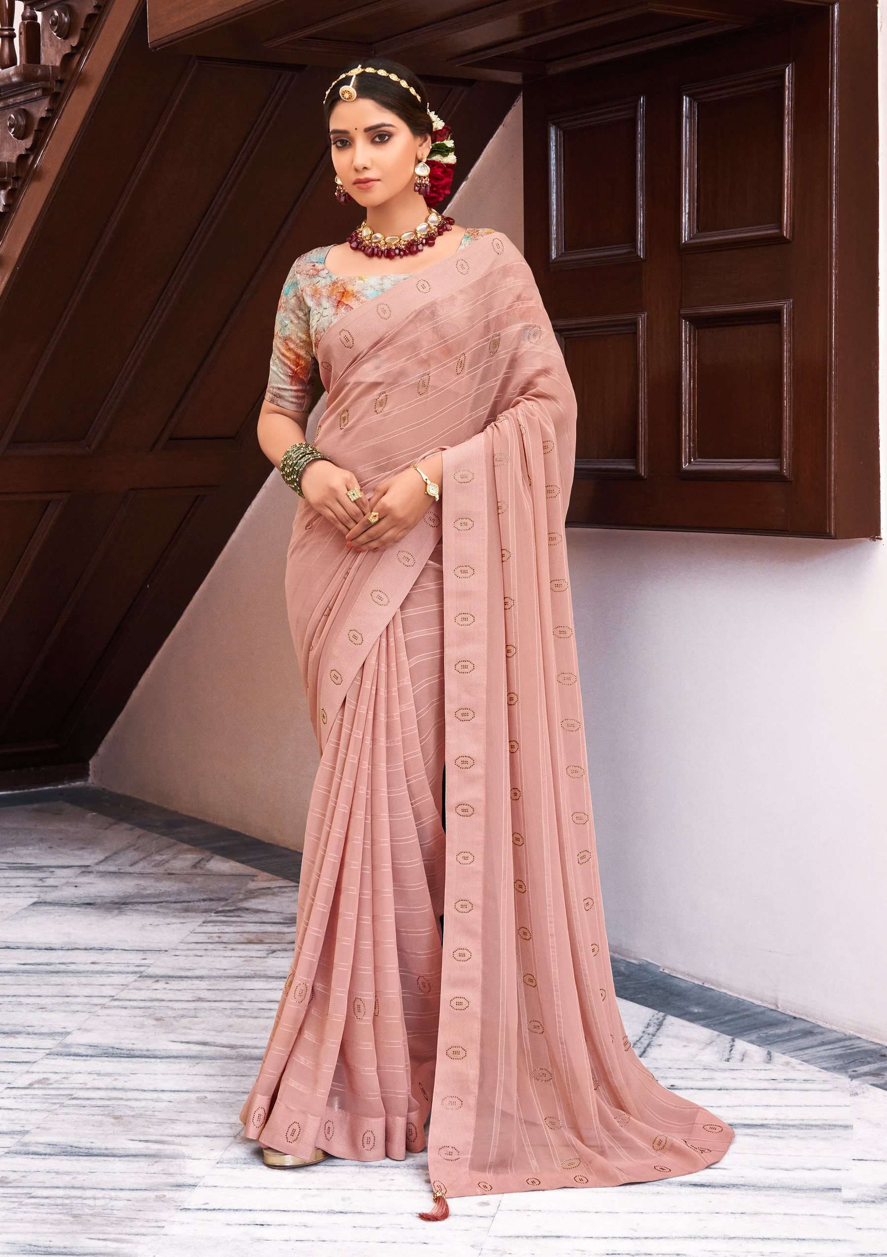 Juhi Vol 3 Swaroski Work Georgette Saree Wholesale catalog