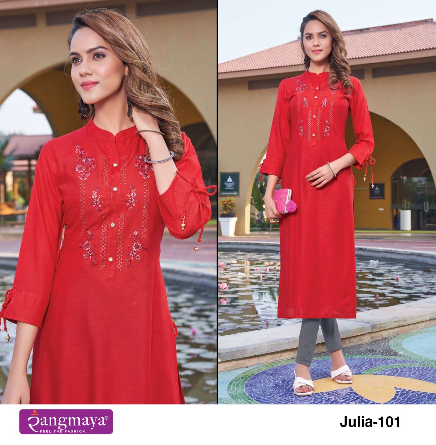 JULIA Rayon Slub Kurti Wholesale catalog