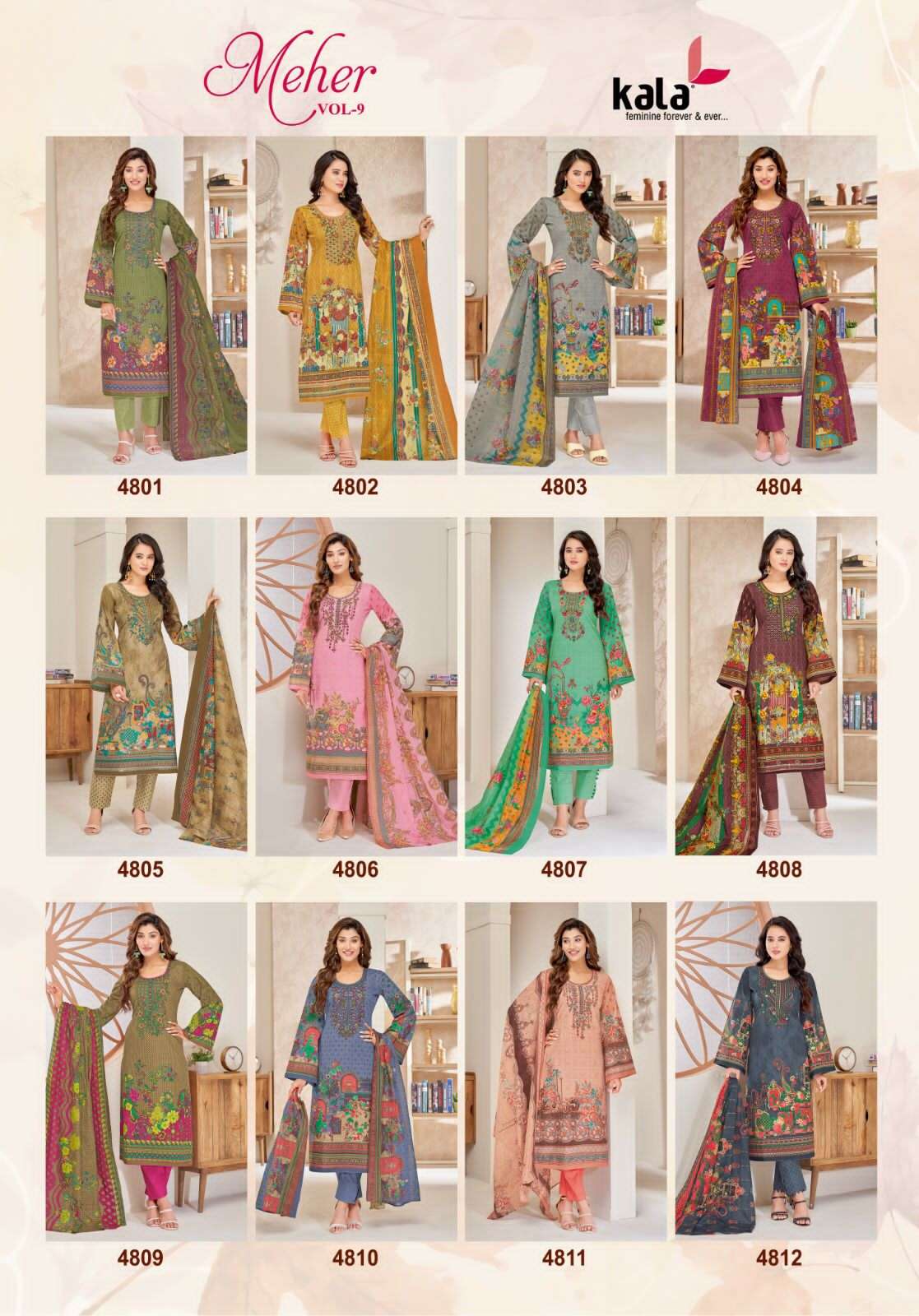 kala Meher Vol-9 – Dress Material Wholesale catalog