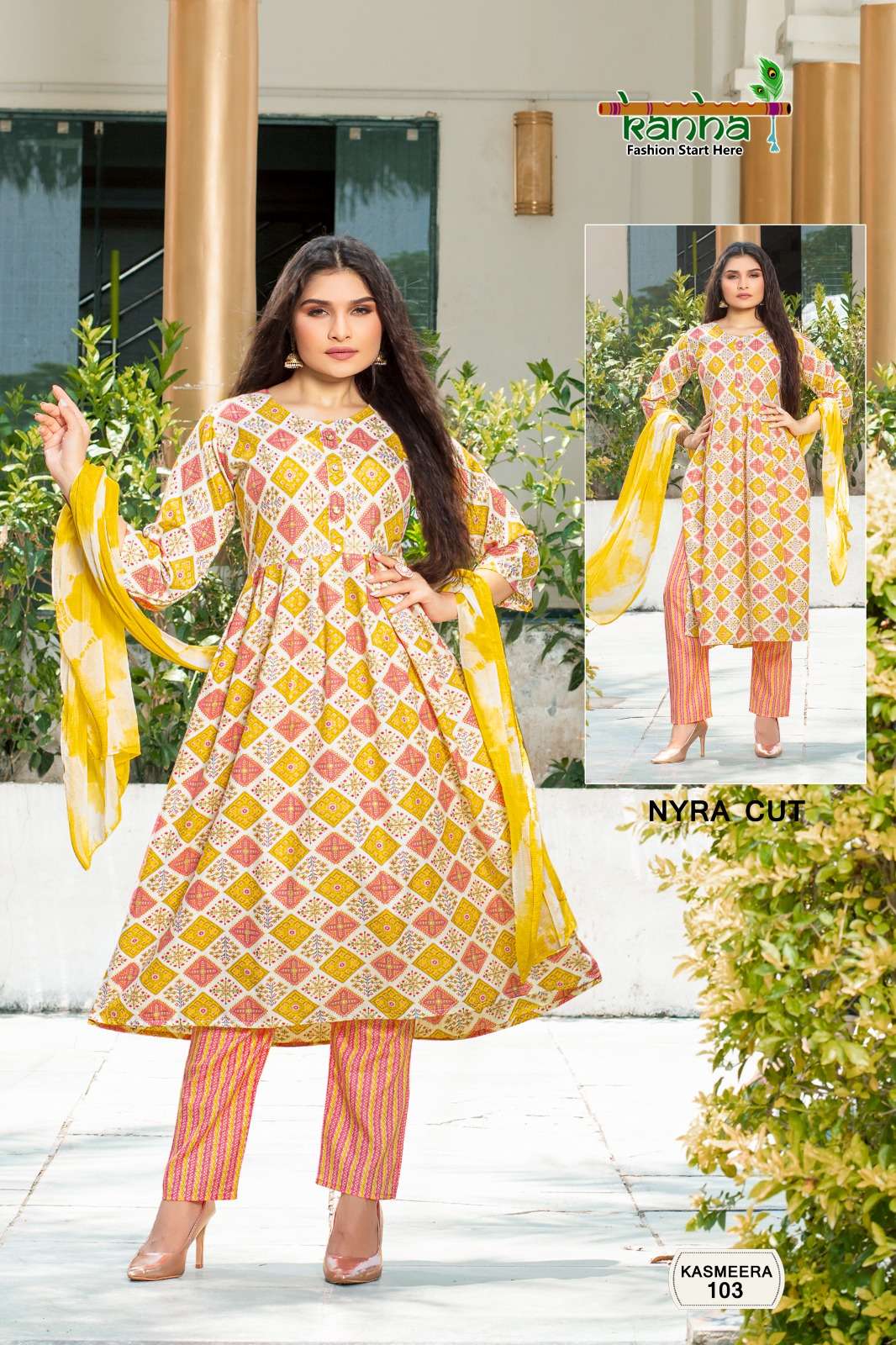 Kanha KASMEERA NAYERA CUT Kurti Wholesale catalog