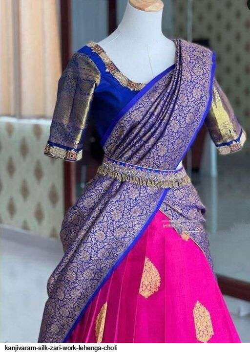 KANJIVARAM SILK ZARI WORK LEHENGA CHOLI Wholesale catalog