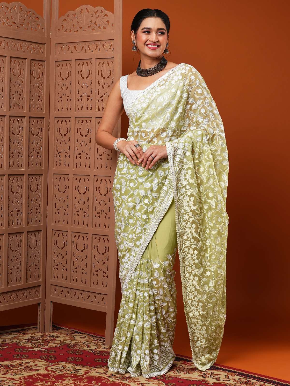 Kavi Vol 7 Organza Embroidered Designer Sarees Wholesale catalog