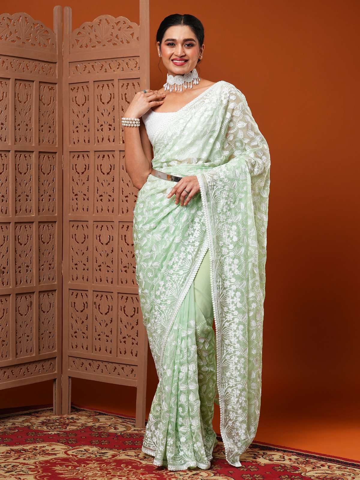 Kavi Vol 7 Organza Embroidered Designer Sarees Wholesale catalog