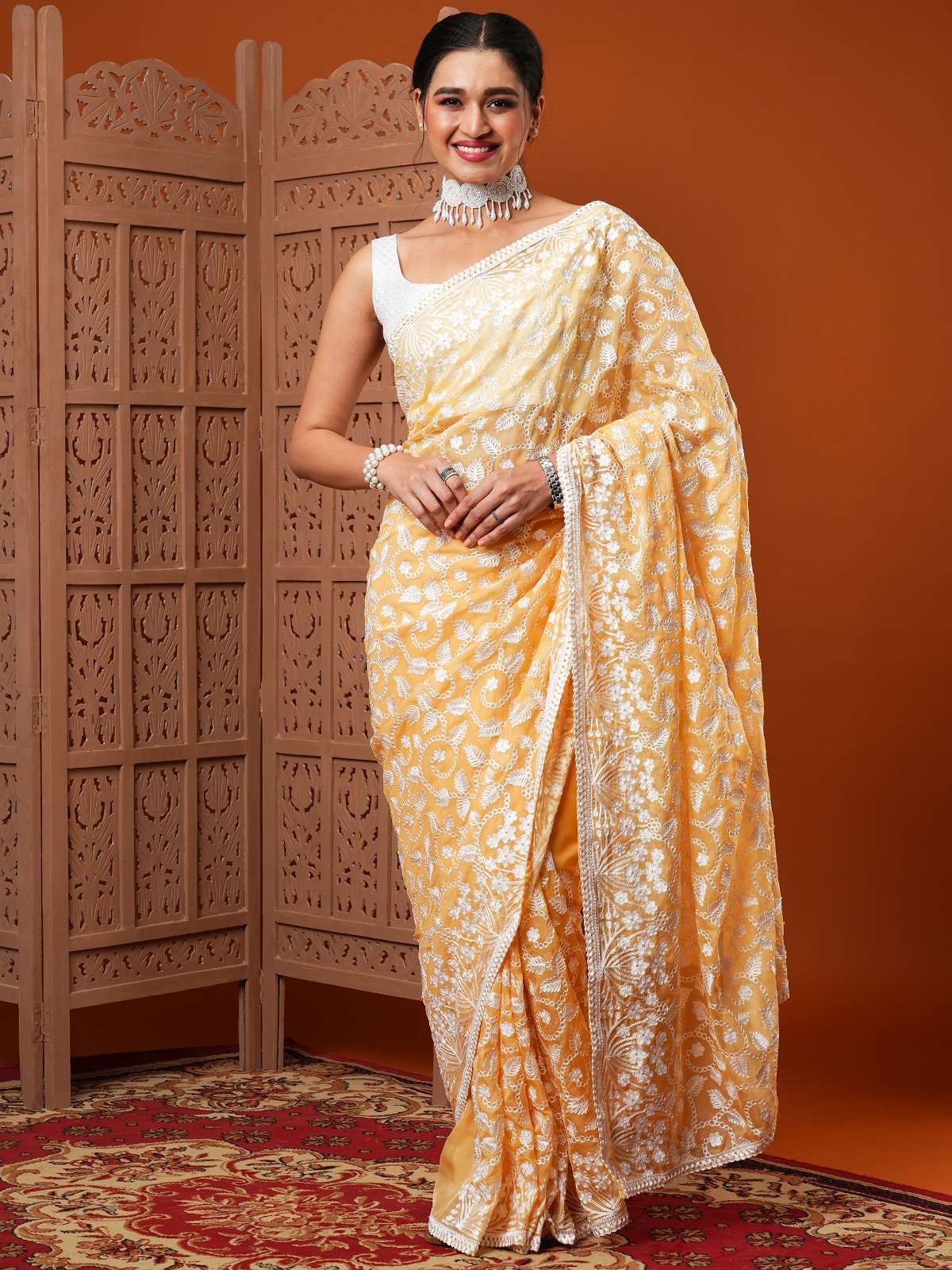 Kavi Vol 7 Organza Embroidered Designer Sarees Wholesale catalog