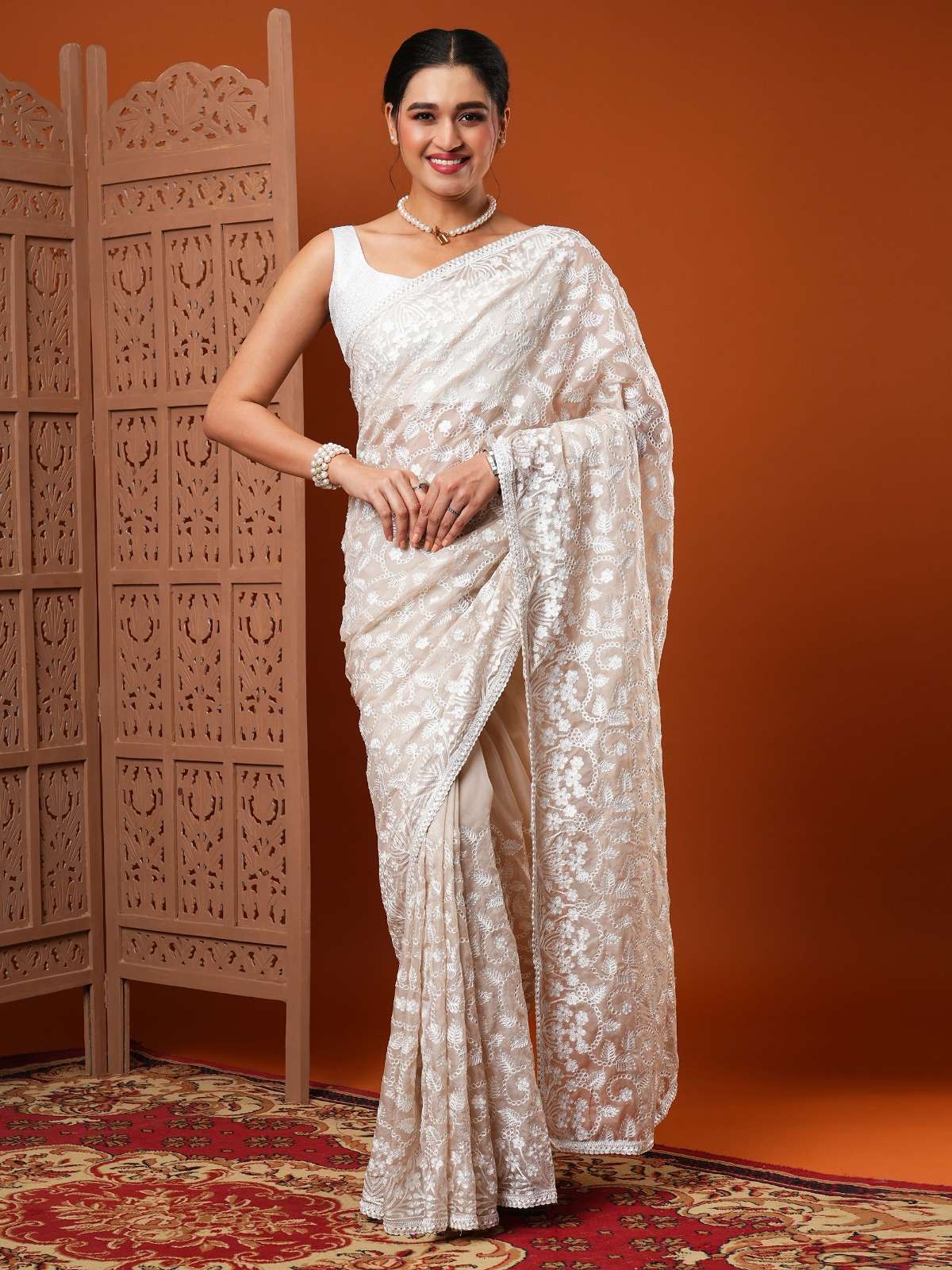 Kavi Vol 7 Organza Embroidered Designer Sarees Wholesale catalog