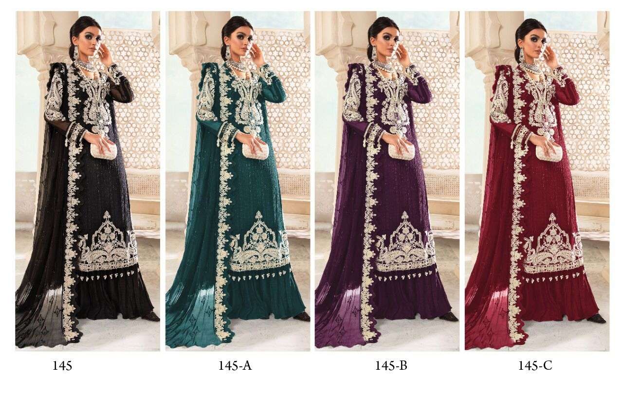 Kf 145 Color Designer Embroidery Pakistani Suit Wholesale catalog
