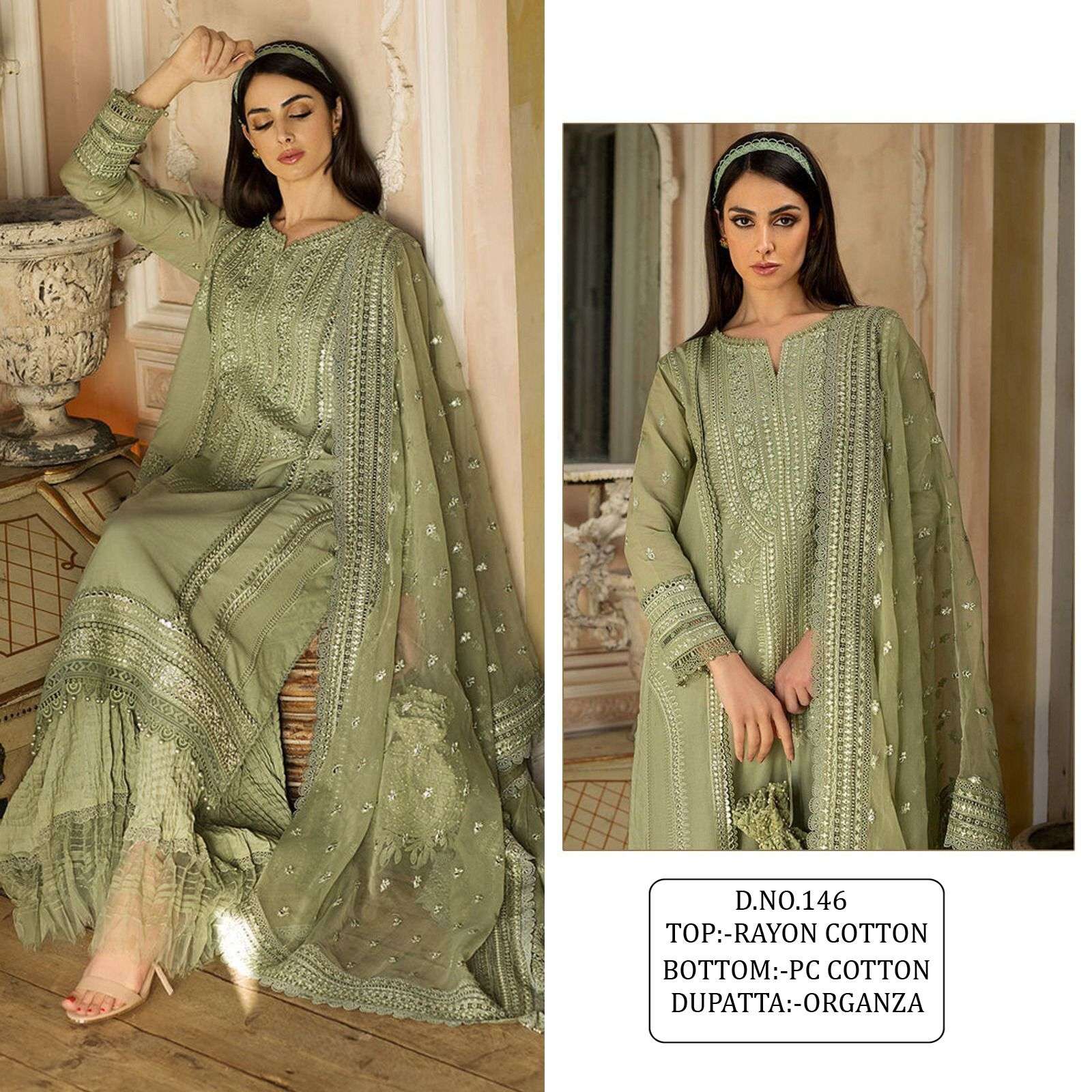 Kf 146 Color Embroidery Pakistani Suit Collection Wholesale catalog