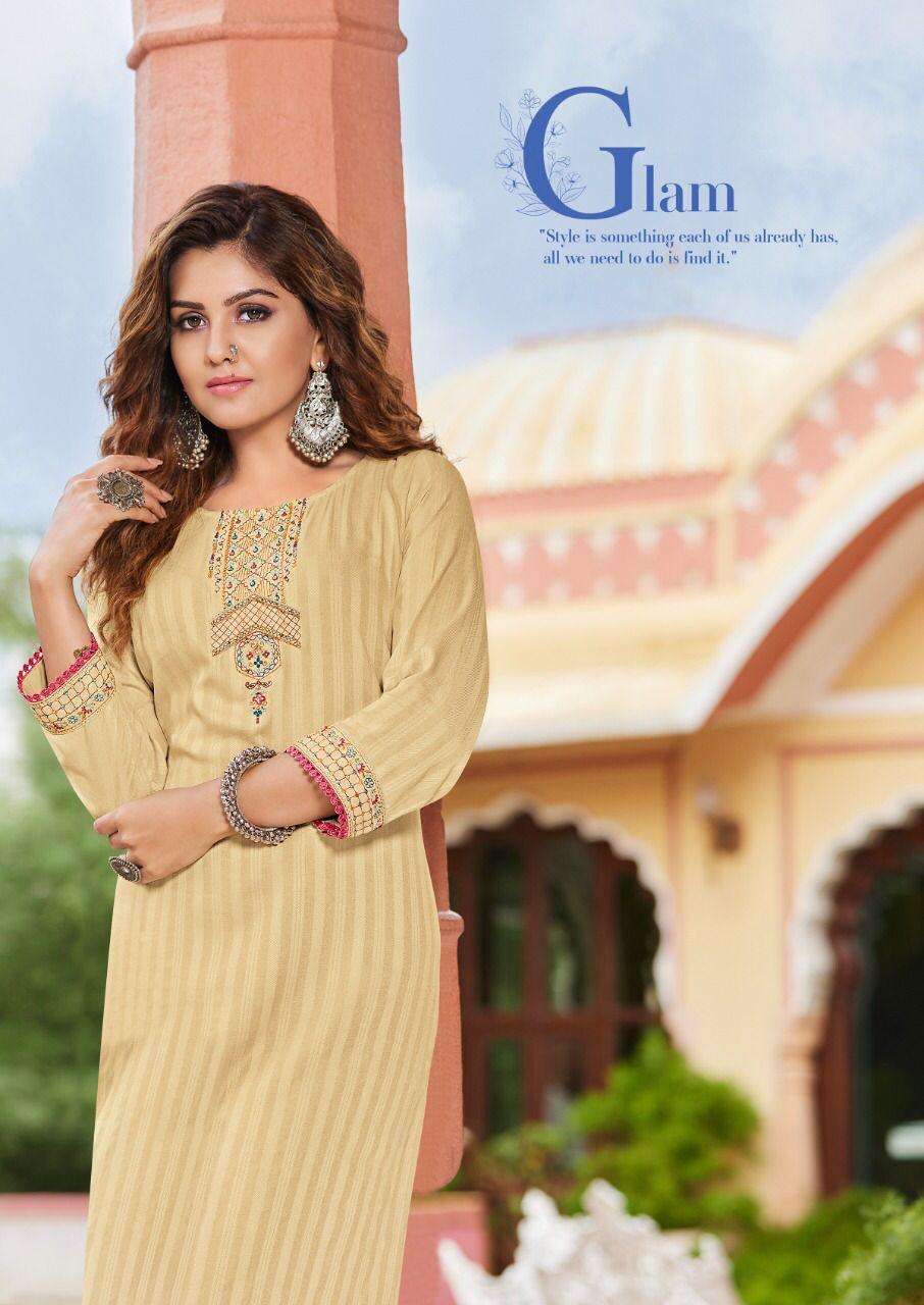 KOODEE Pihu-1 Kurti Fancy Viscose Stripe Wholesale catalog