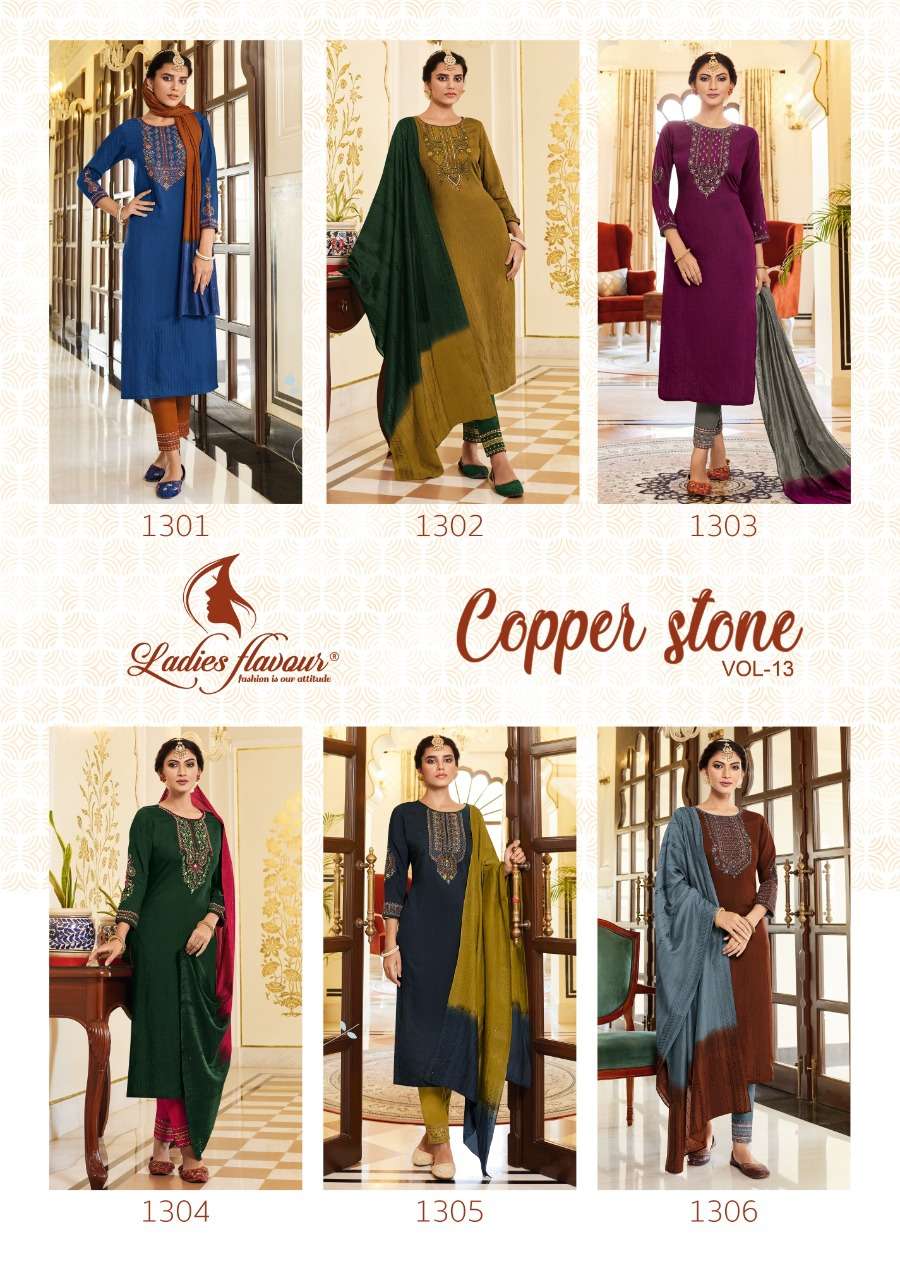 Ladies Flavour Copper Stone Vol 13 Kurti Wholesale catalog