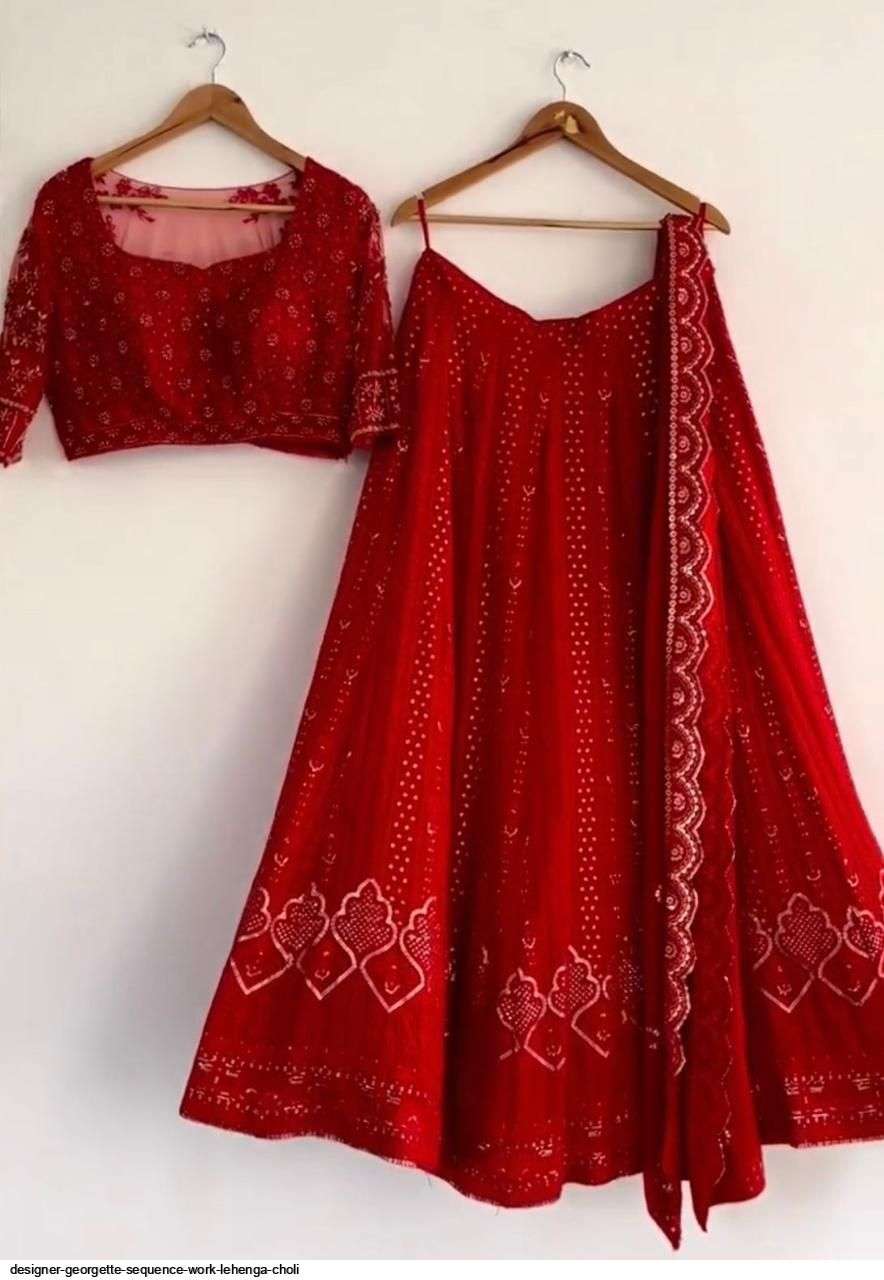 LG 564 DESIGNER GEORGETTE SEQUENCE WORK LEHENGA CHOLI Wholesale catalog