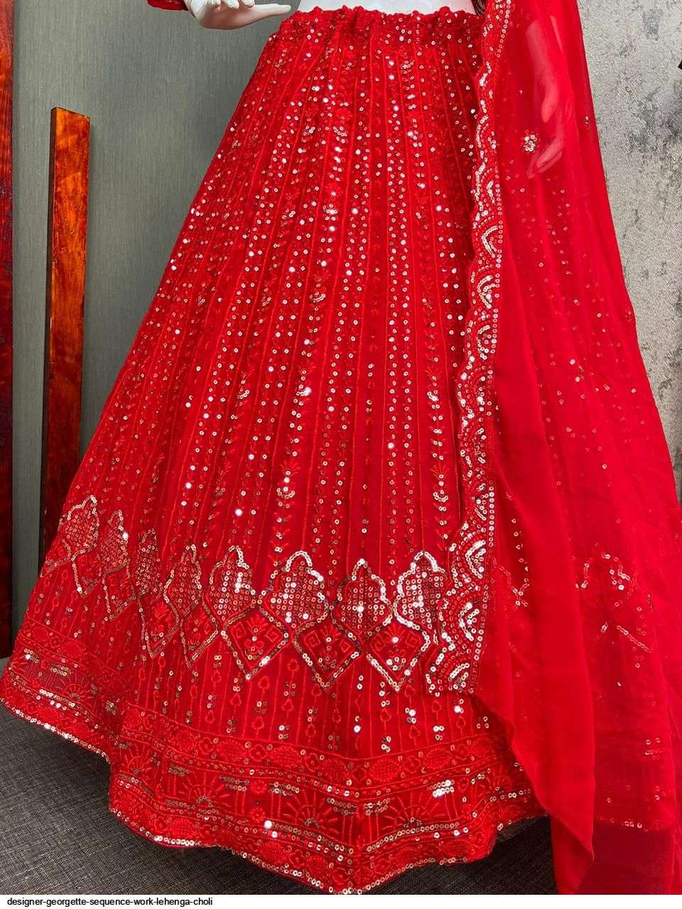 LG 564 DESIGNER GEORGETTE SEQUENCE WORK LEHENGA CHOLI Wholesale catalog