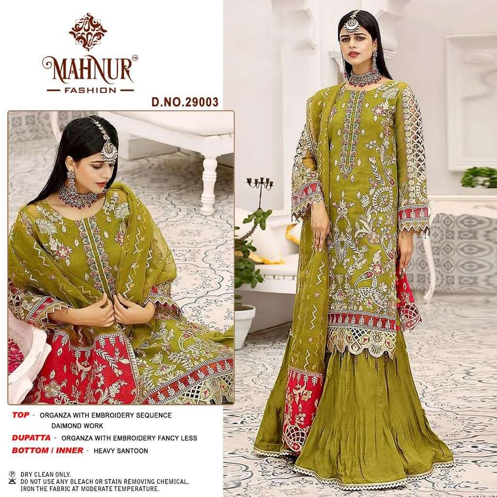 Mahnur Vol 29 Designer Organza Pakistani Suit Wholesale catalog