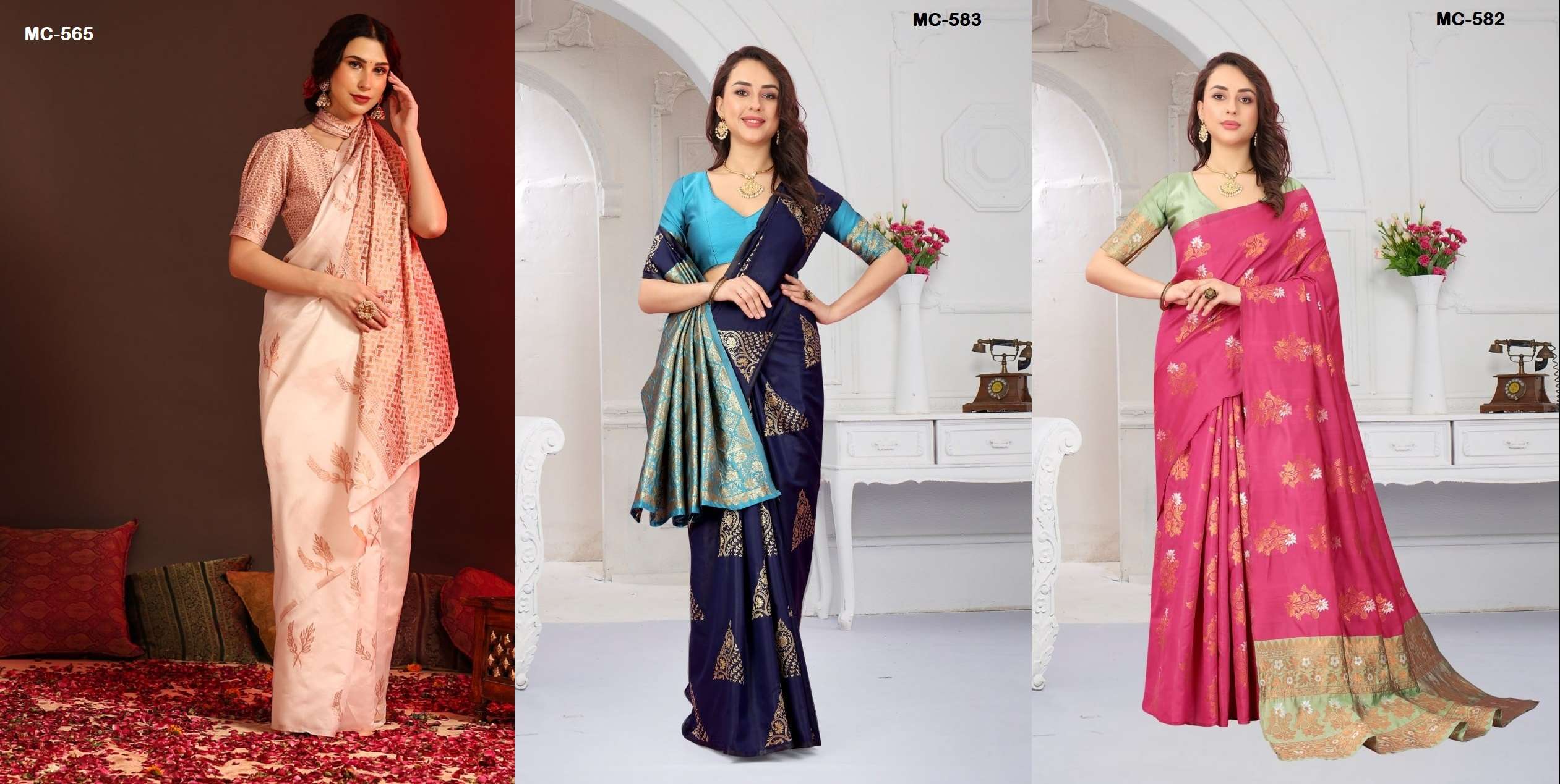 Mcazo 582 Fancy Softy Silk Saree Wholesale catalog
