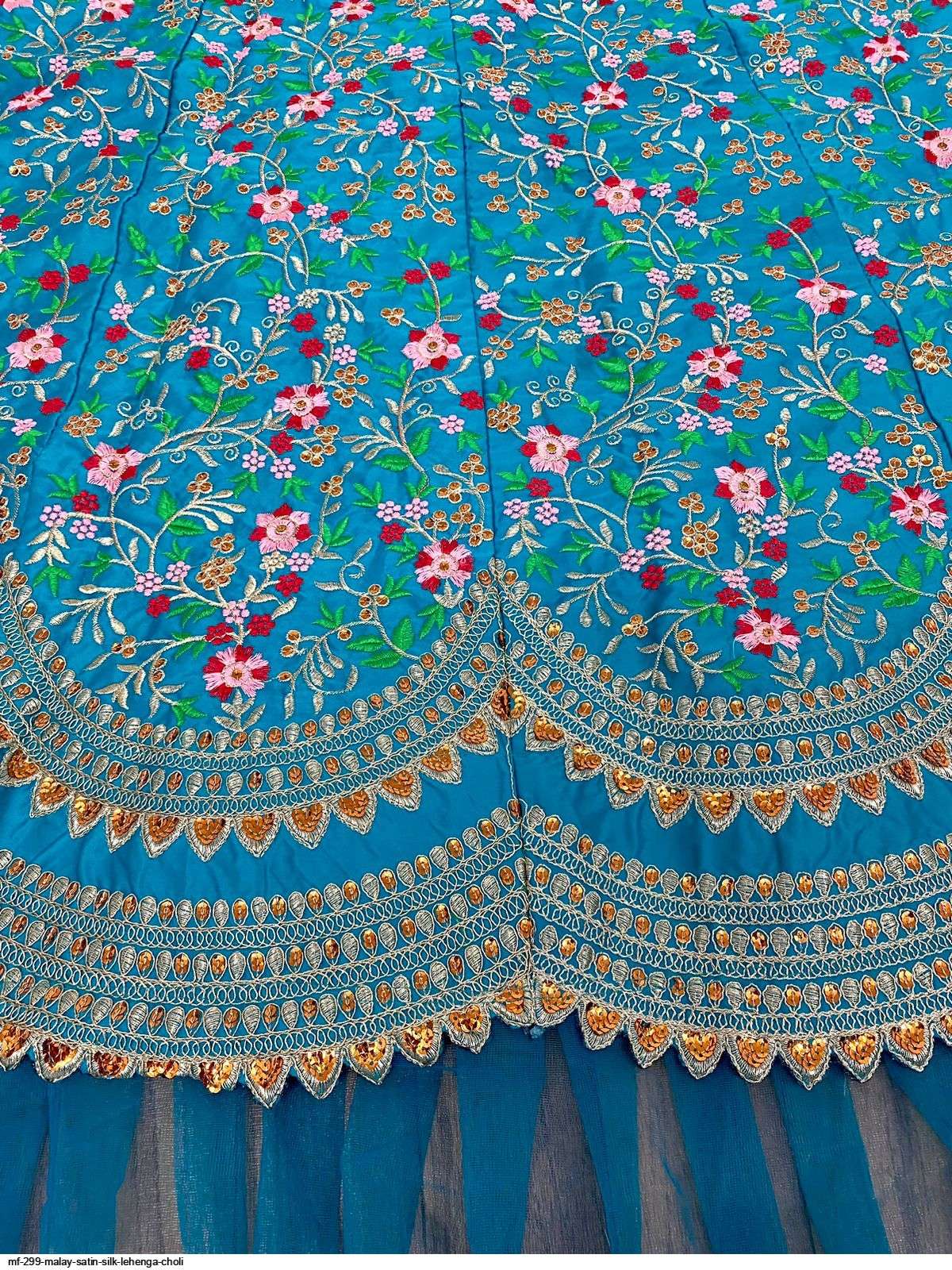 MF 299 MALAY SATIN SILK LEHENGA CHOLI Wholesale catalog