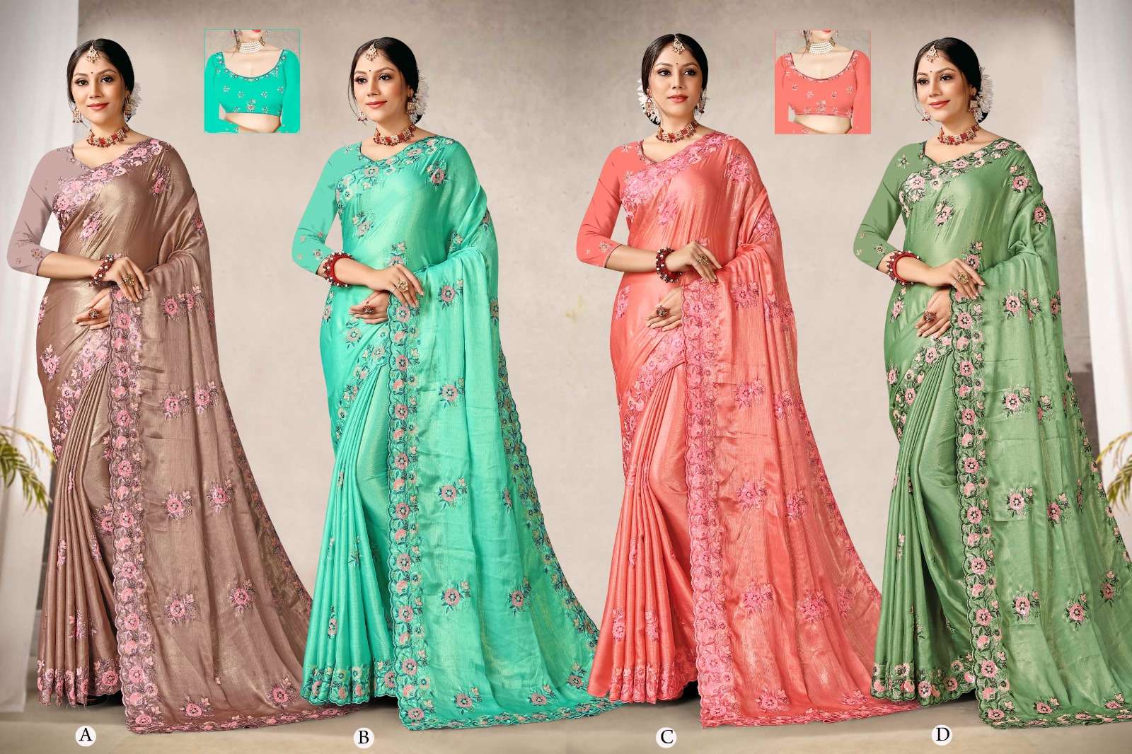 MITALI BY RANJNA SAREES  FANCY FABRICS EMBROIDERY WORK  DESIGNER SAREES COLLECTION