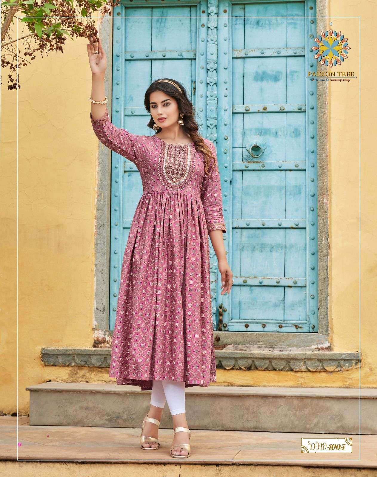 MONZA VOL.1 Nayra cut Embroidery Work Kurti Wholesale catalog