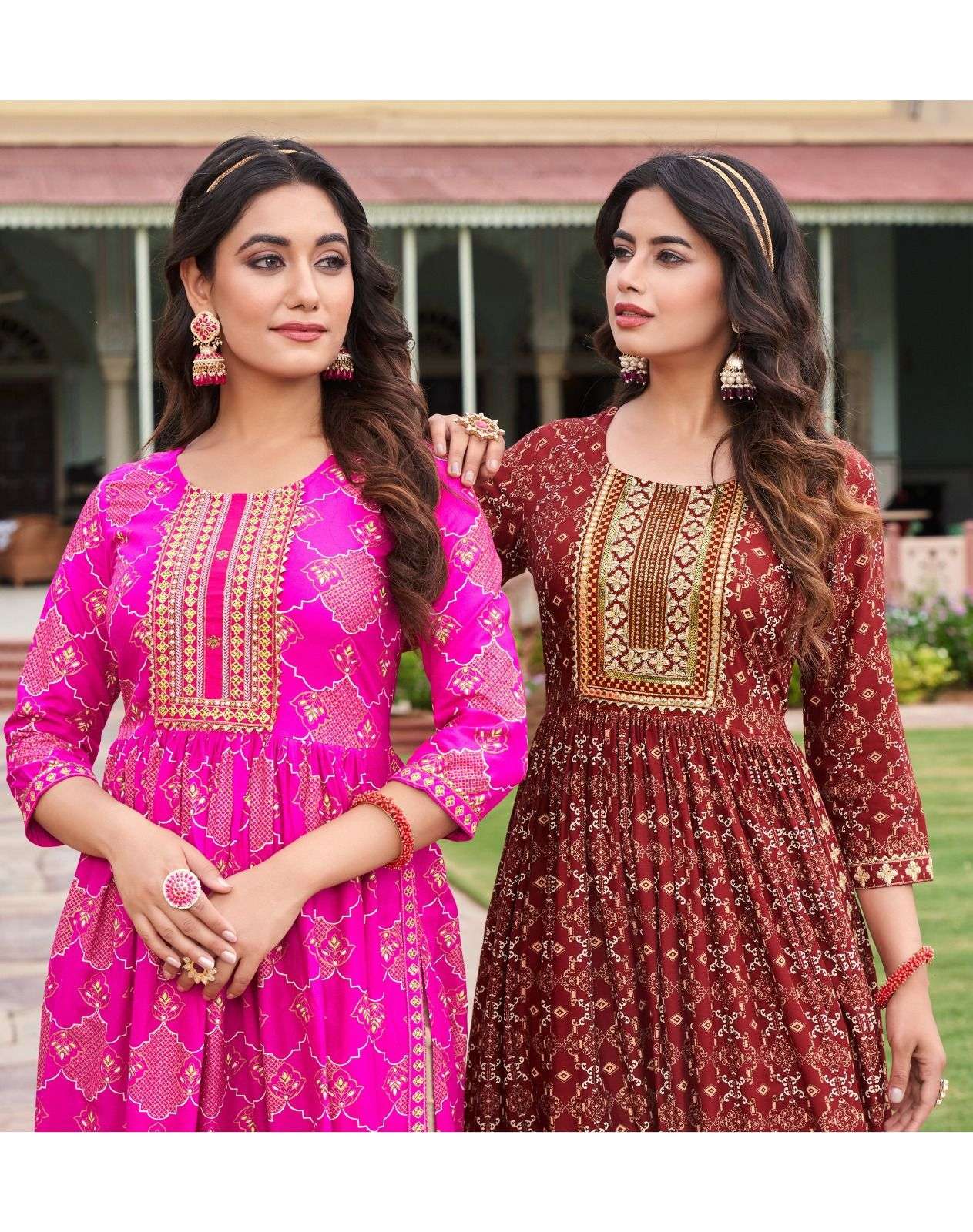 MONZA VOL.1 Nayra cut Embroidery Work Kurti Wholesale catalog
