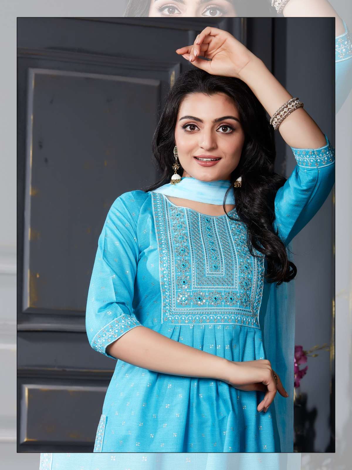 Pure Georgette A Line Ladies Cotton Kurti Pant Set, Normal Wash at Rs 600  in Surat