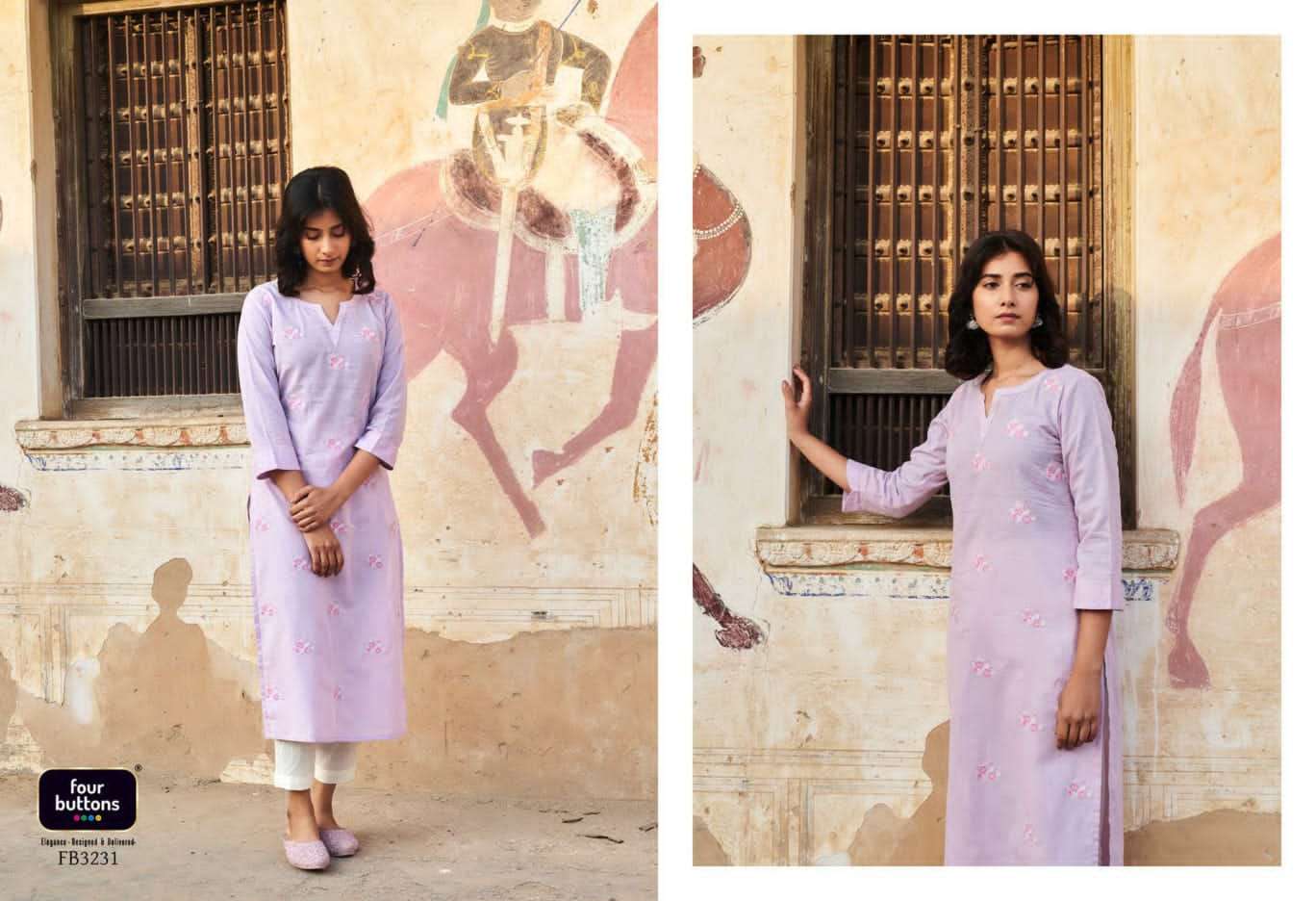 New Launch Four Button KURTI Wholesale catalog