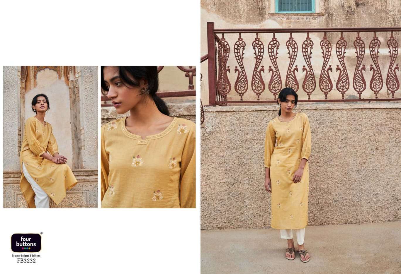 New Launch Four Button KURTI Wholesale catalog