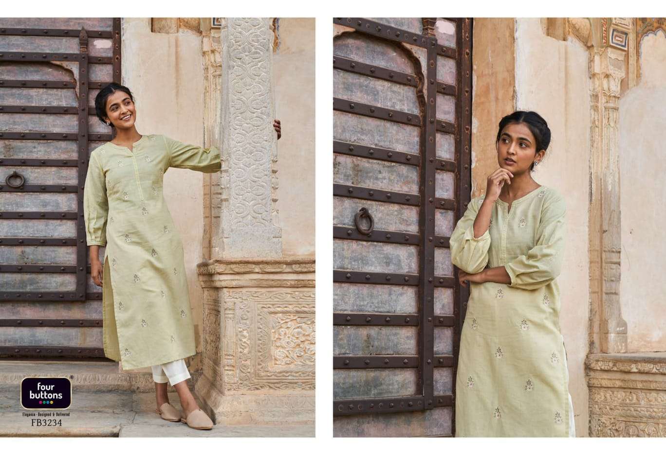 New Launch Four Button KURTI Wholesale catalog