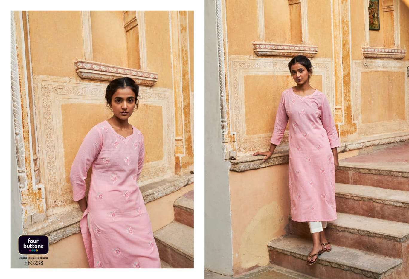 New Launch Four Button KURTI Wholesale catalog