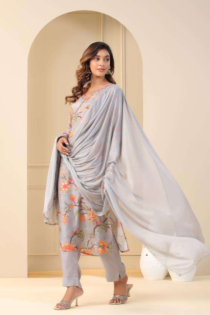 New Launch Maslin gray KURTI Wholesale catalog