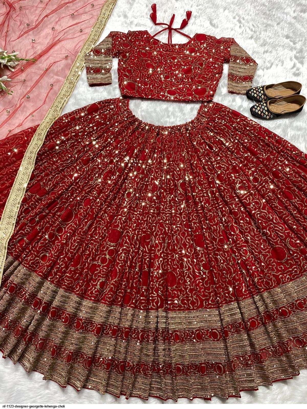 NF 1123 DESIGNER GEORGETTE LEHENGA CHOLI Wholesale catalog