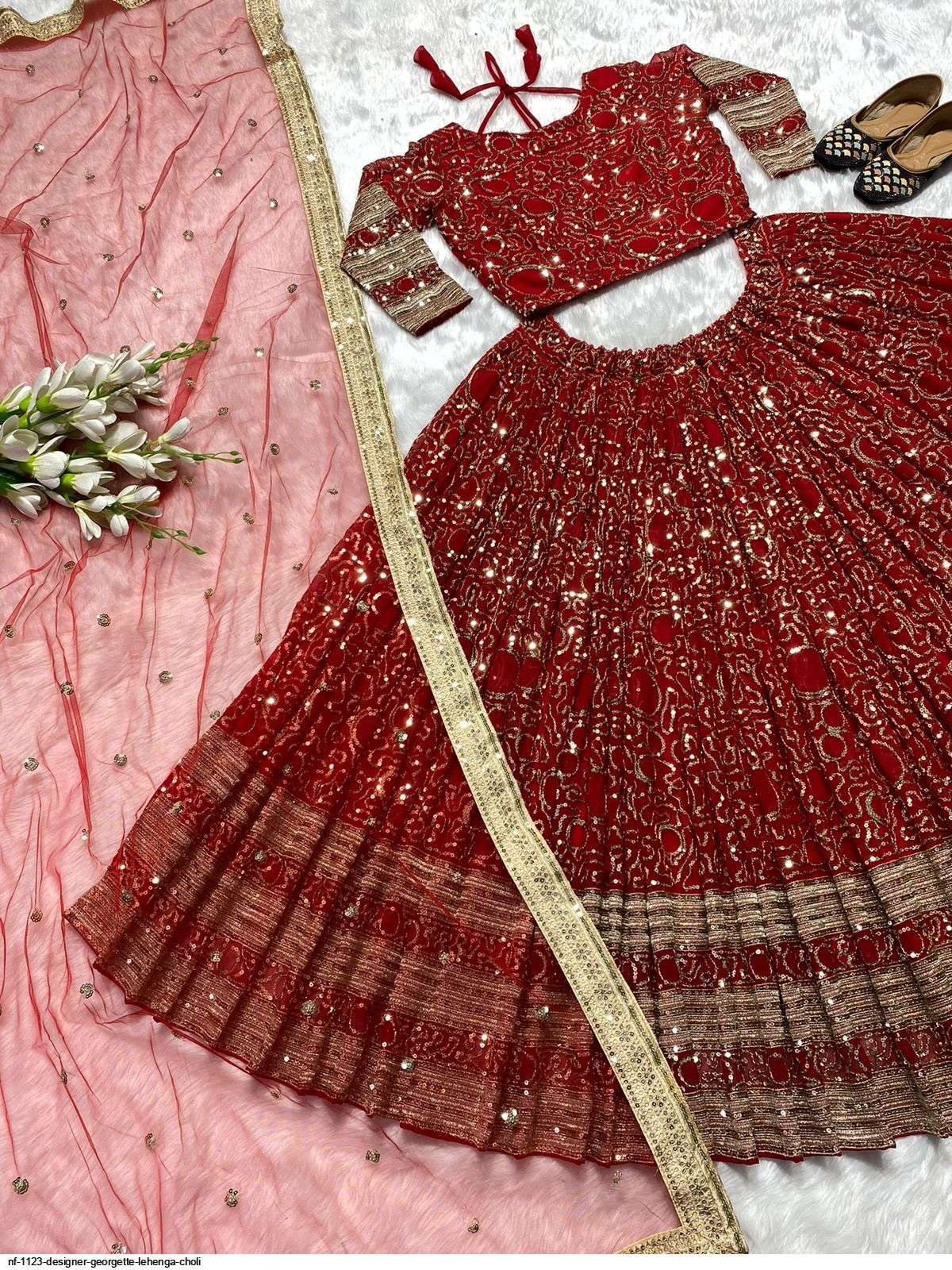 NF 1123 DESIGNER GEORGETTE LEHENGA CHOLI Wholesale catalog