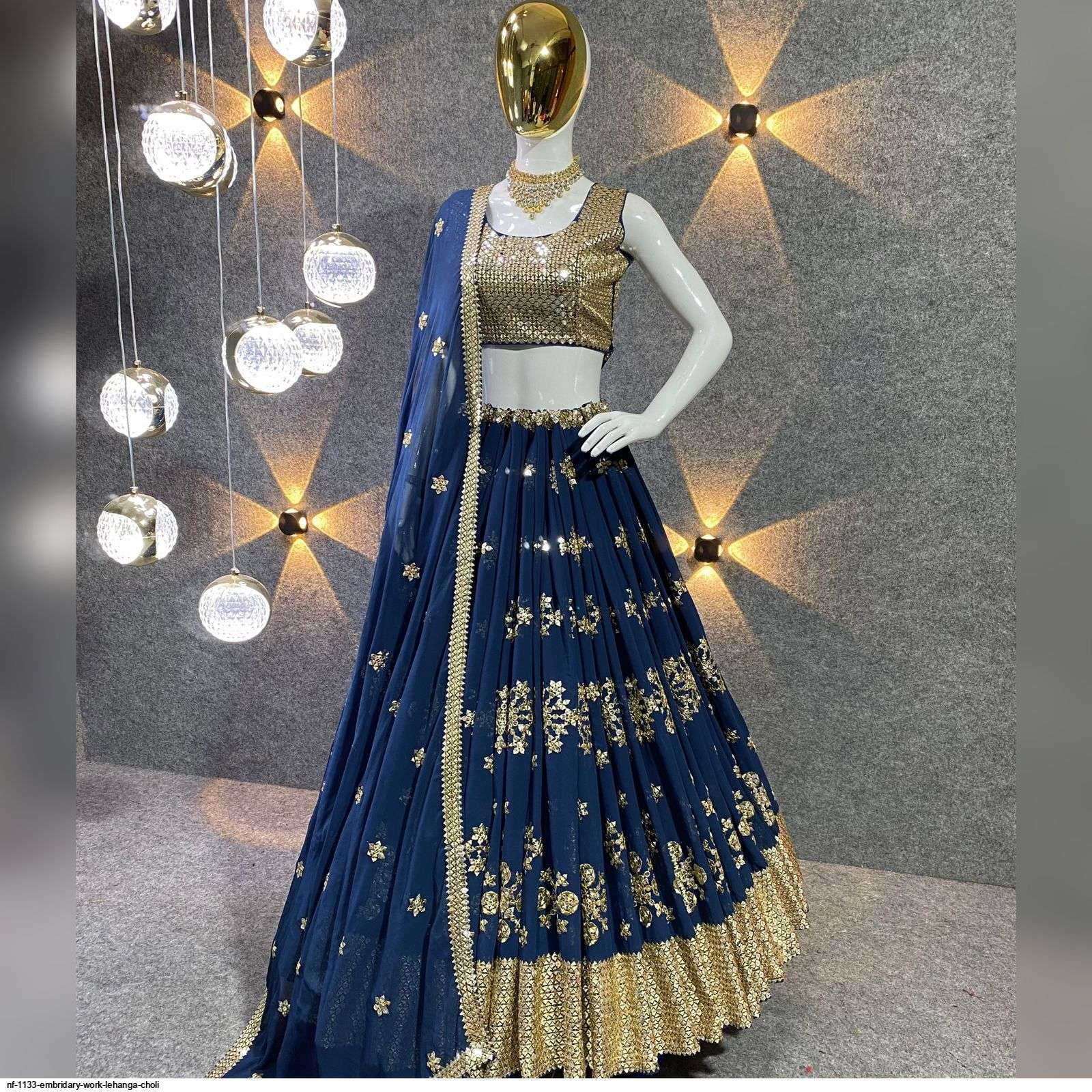 NF 1133 EMBRIDARY WORK LEHANGA CHOLI Wholesale catalog