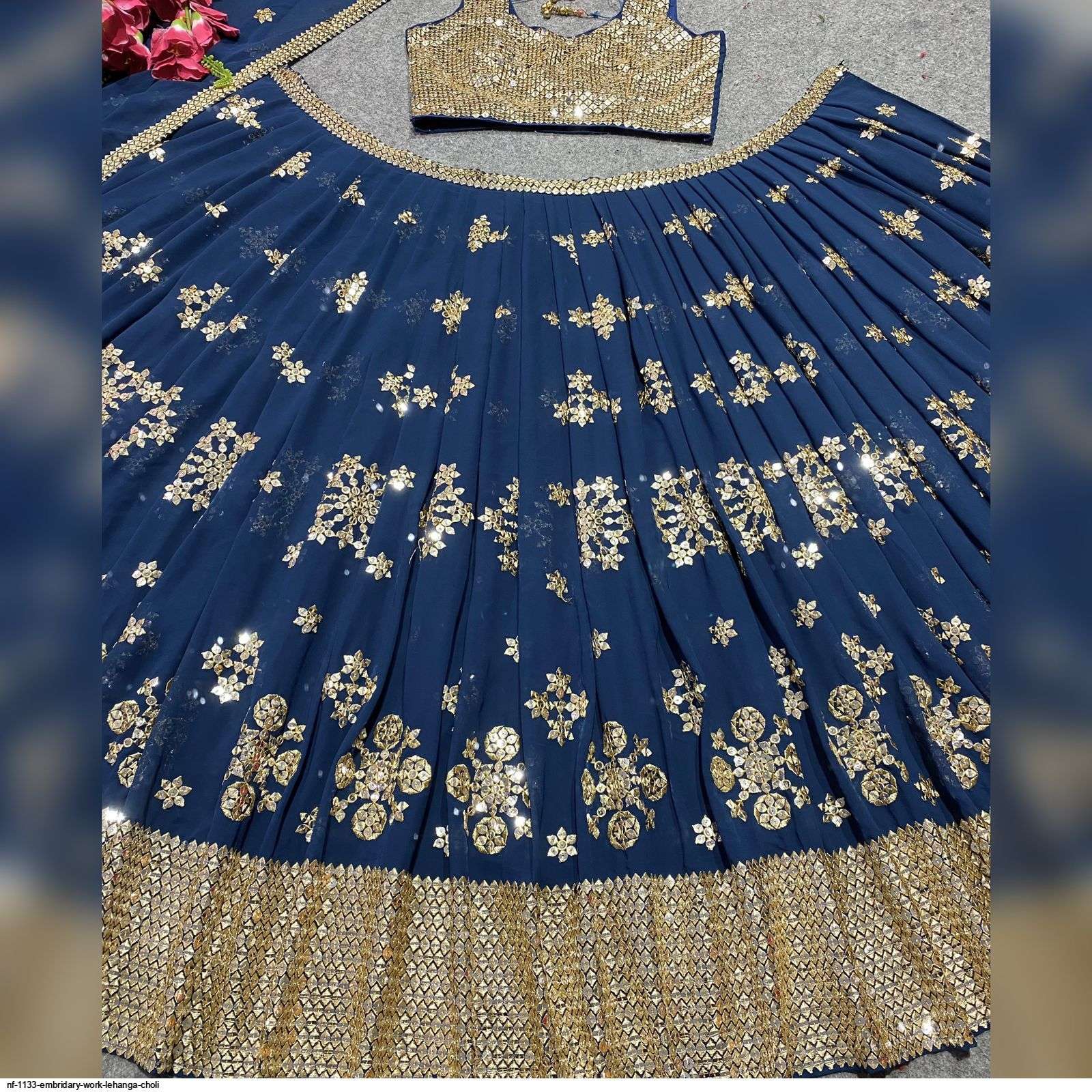 NF 1133 EMBRIDARY WORK LEHANGA CHOLI Wholesale catalog
