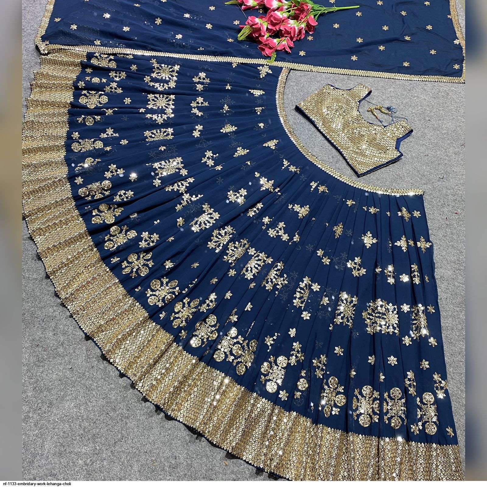 NF 1133 EMBRIDARY WORK LEHANGA CHOLI Wholesale catalog