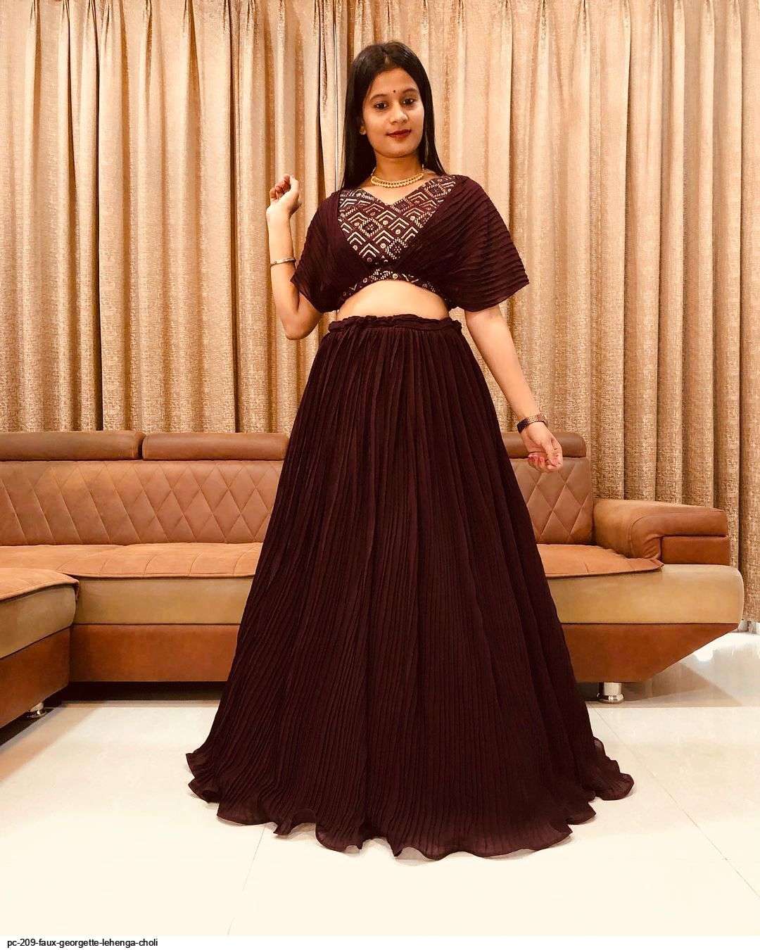 PC 209 FAUX GEORGETTE LEHENGA CHOLI Wholesale catalog