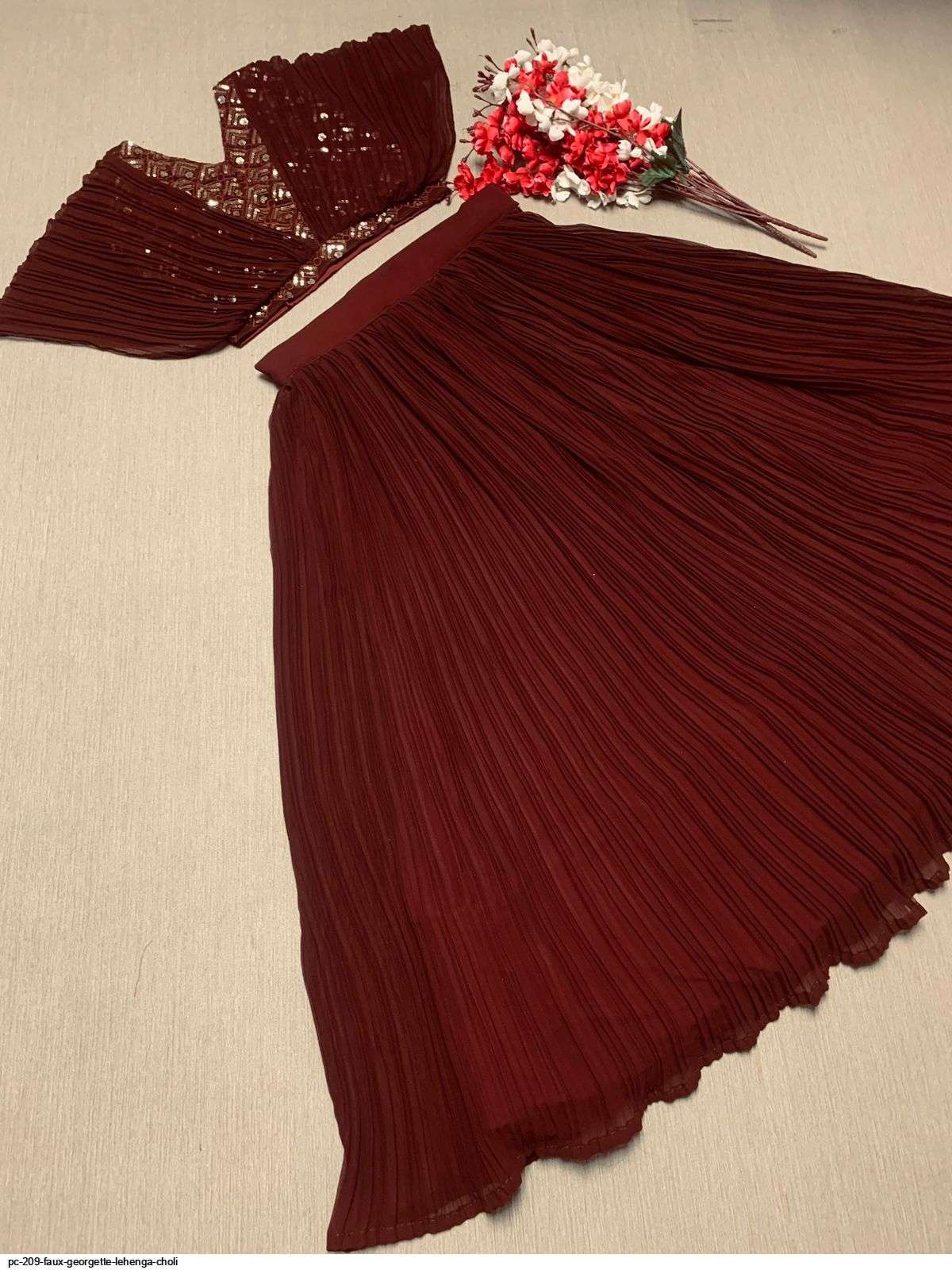 PC 209 FAUX GEORGETTE LEHENGA CHOLI Wholesale catalog