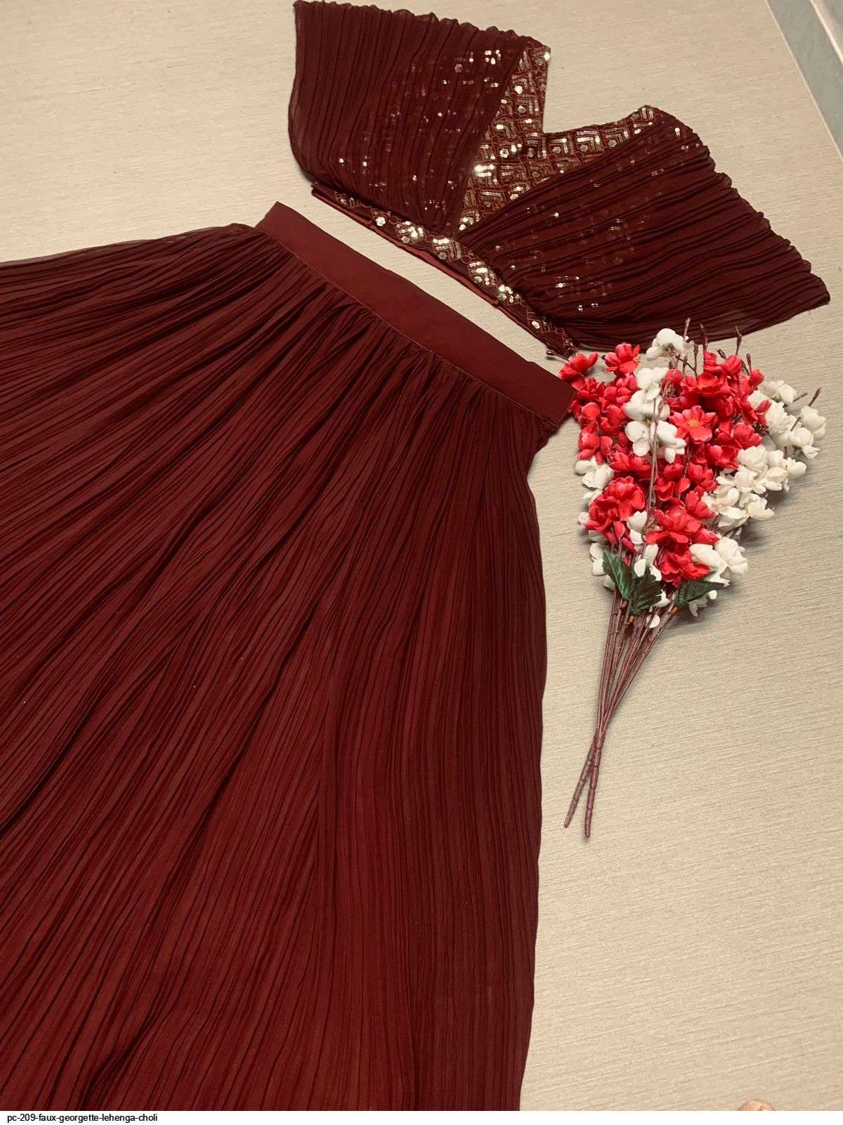 PC 209 FAUX GEORGETTE LEHENGA CHOLI Wholesale catalog