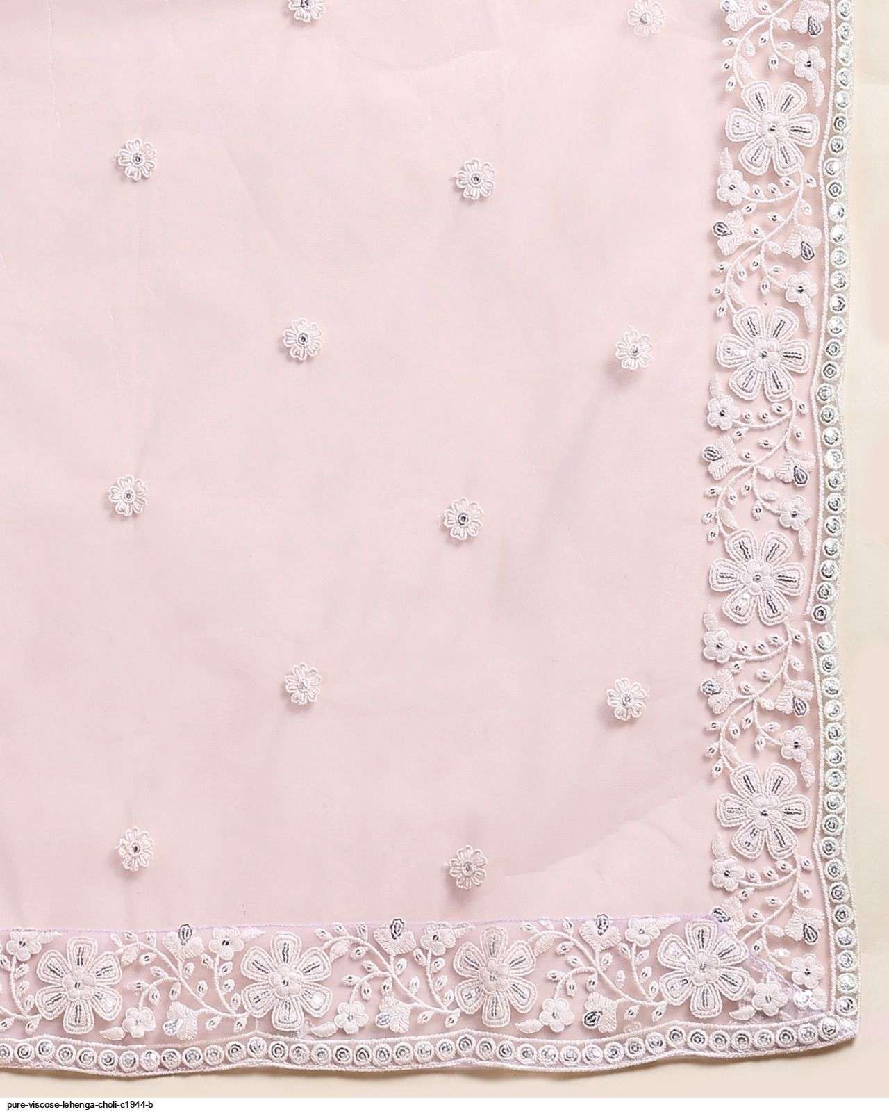 PURE VISCOSE LIGHT PINK LEHENGA CHOLI C1944 B Wholesale catalog