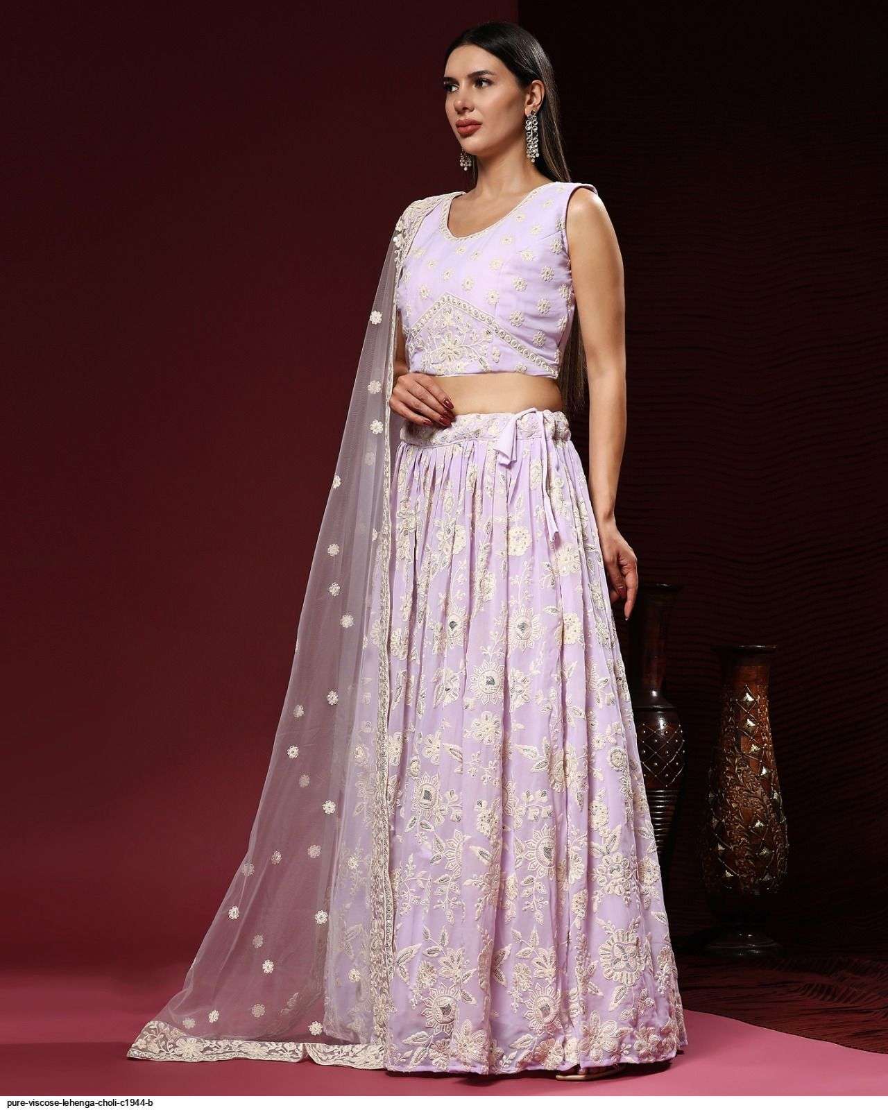 PURE VISCOSE LIGHT PINK LEHENGA CHOLI C1944 B Wholesale catalog