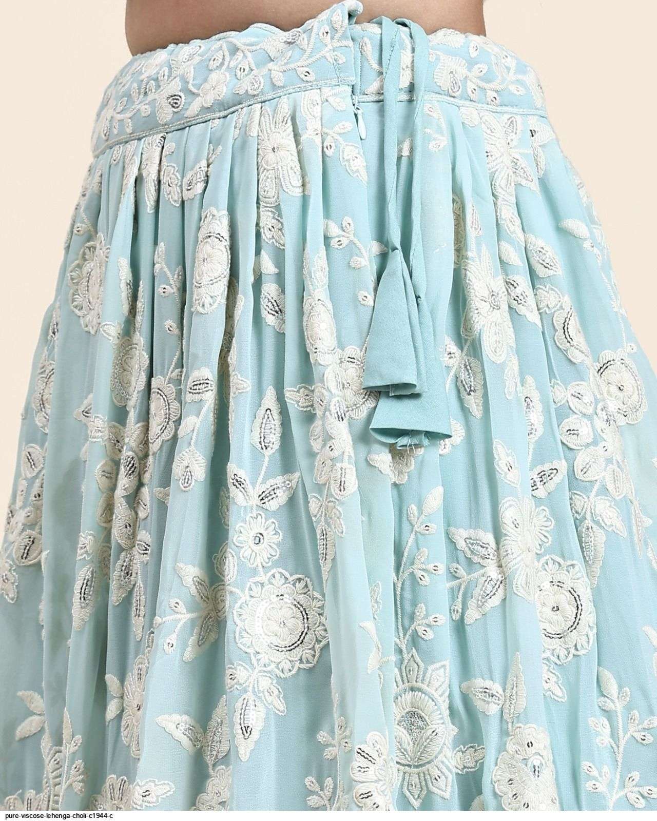 PURE VISCOSE SKY BLUE LEHENGA CHOLI C1944 C Wholesale catalog