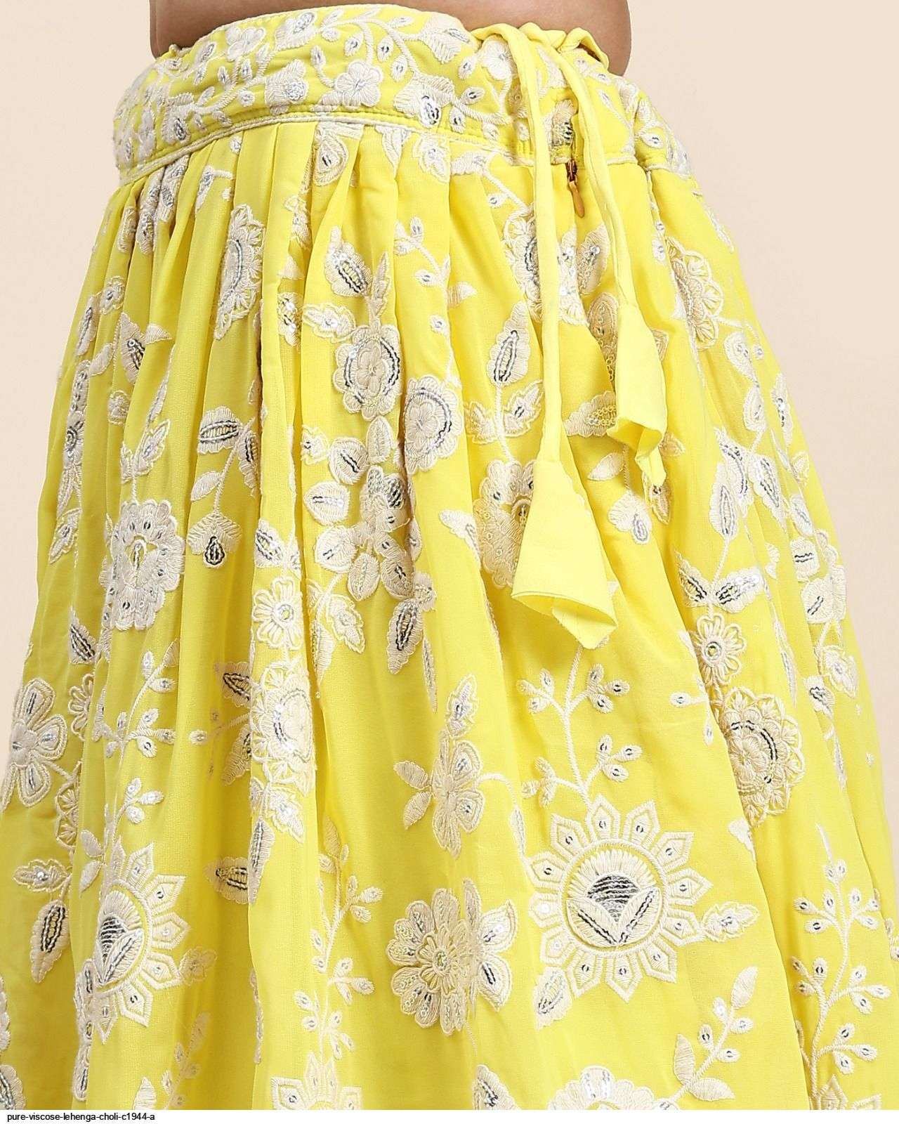 PURE VISCOSE YELLOW LEHENGA CHOLI C1944 A Wholesale catalog