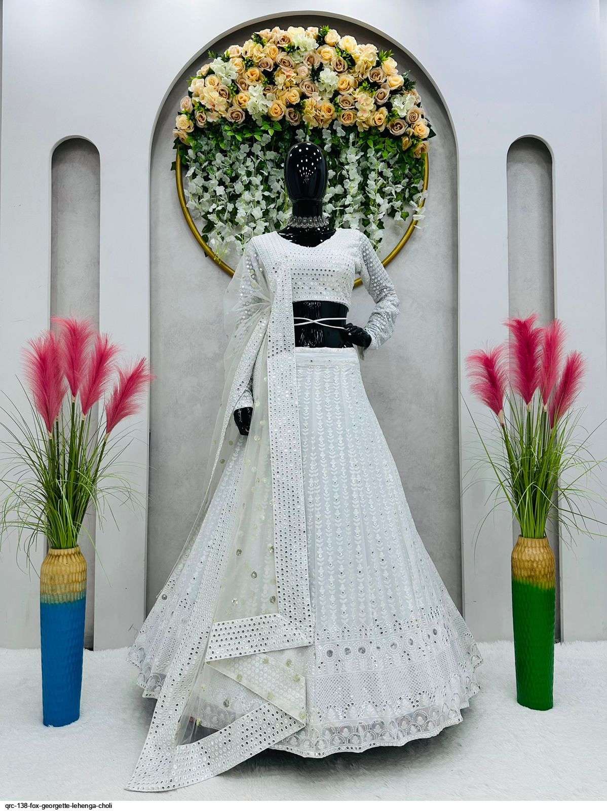 QRC 138 FOX GEORGETTE LEHENGA CHOLI Wholesale catalog