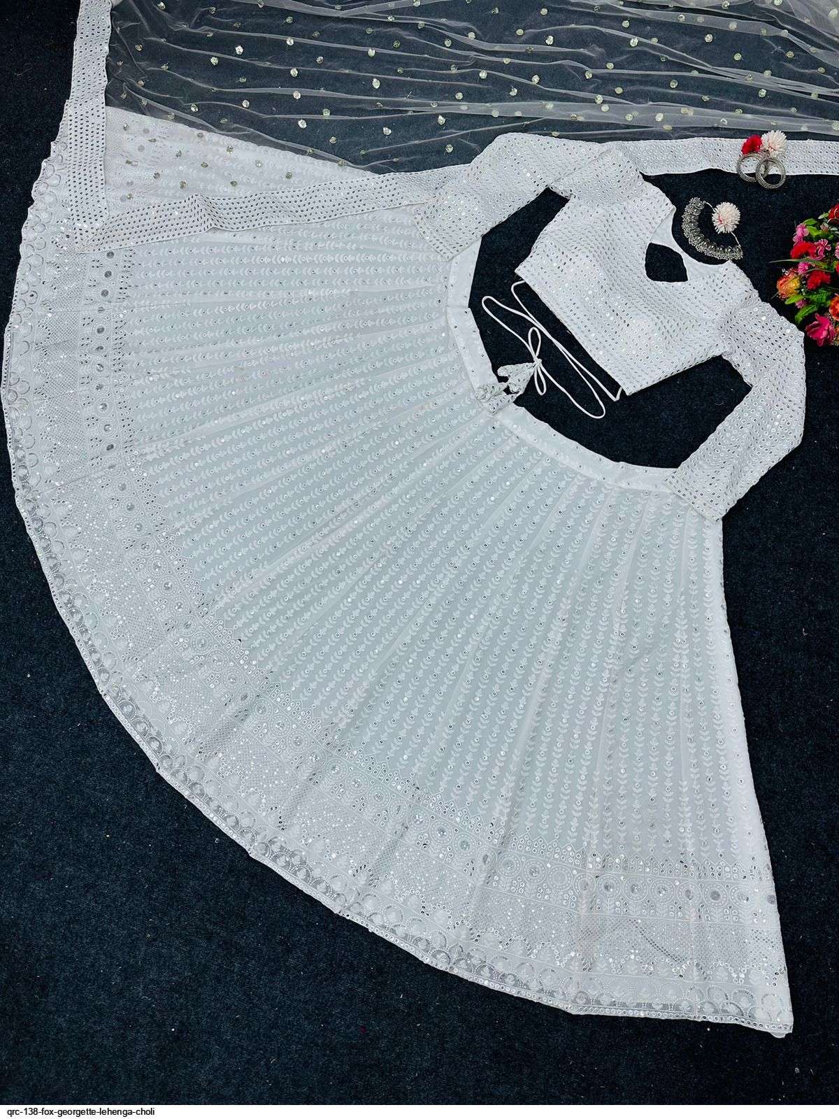 QRC 138 FOX GEORGETTE LEHENGA CHOLI Wholesale catalog