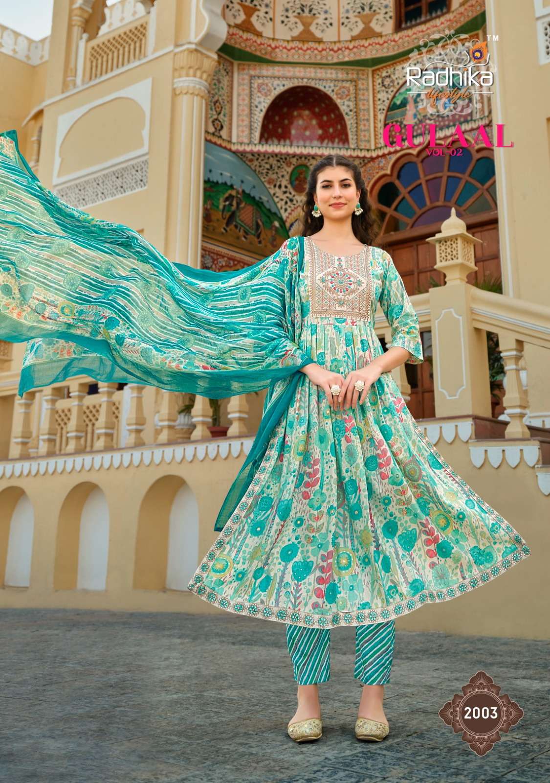 RADHIKA LIFESTYLE GULAAL vol - 2 NAYRA CUT GOWN Kurti Wholesale catalog