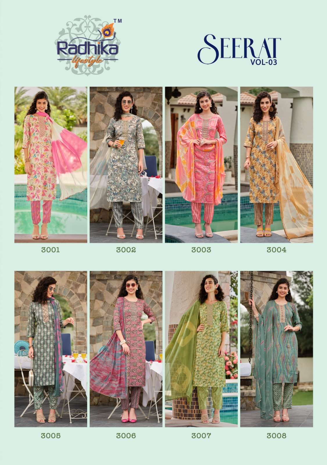 RADHIKA lifestyle SEERAT VOL 3 Kurti Wholesale catalog