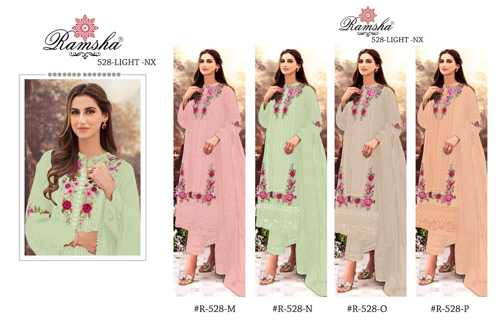 Ramsha R 528 Light Nx Designer Pakistani Suit Wholesale catalog