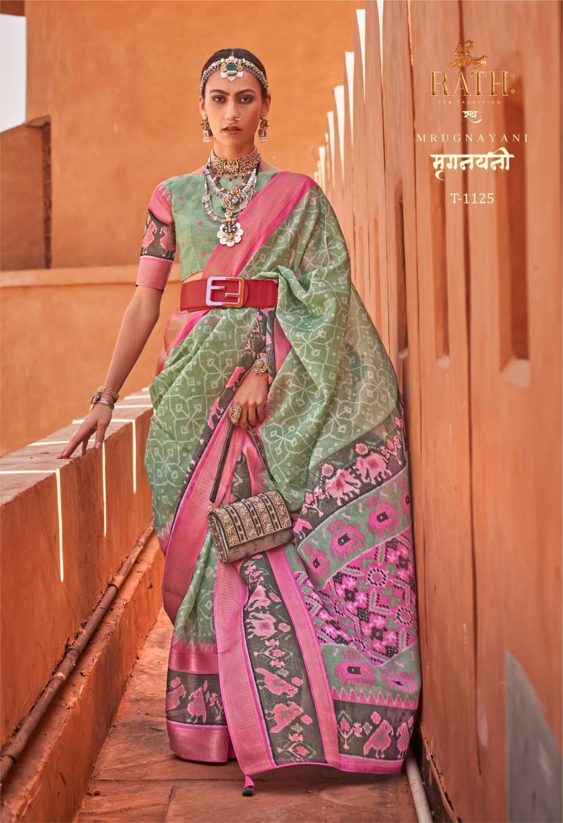 Rath Mrugnayani Designer Linen Saree Wholesale catalog