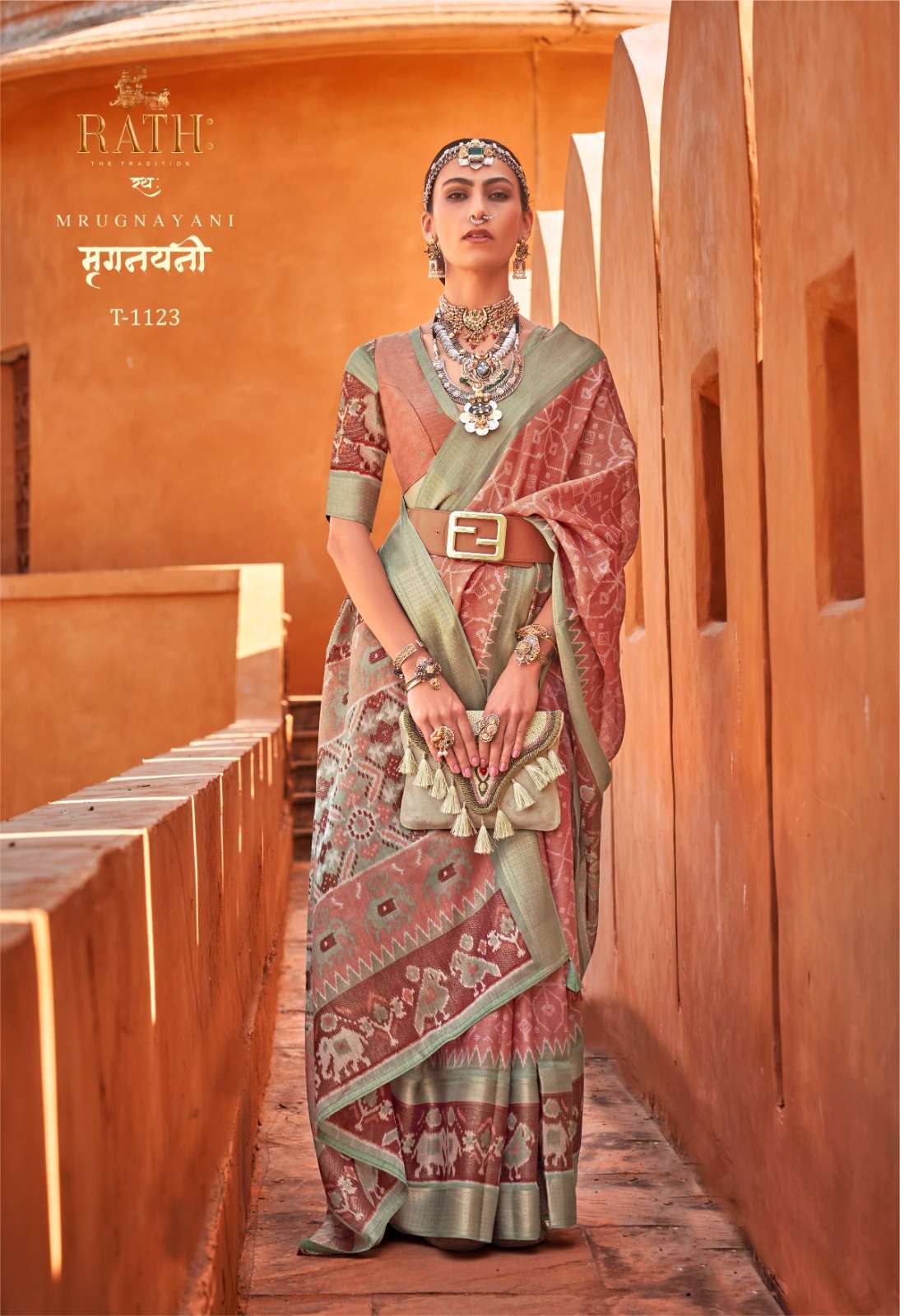 Rath Mrugnayani Designer Linen Saree Wholesale catalog