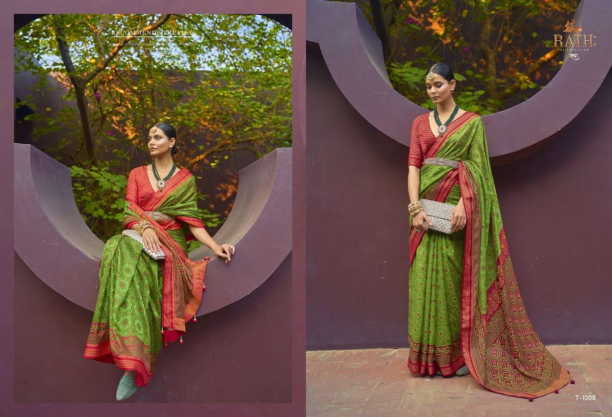 Rath Pratham Designer Brasso Bandhani Sarees Wholesale catalog