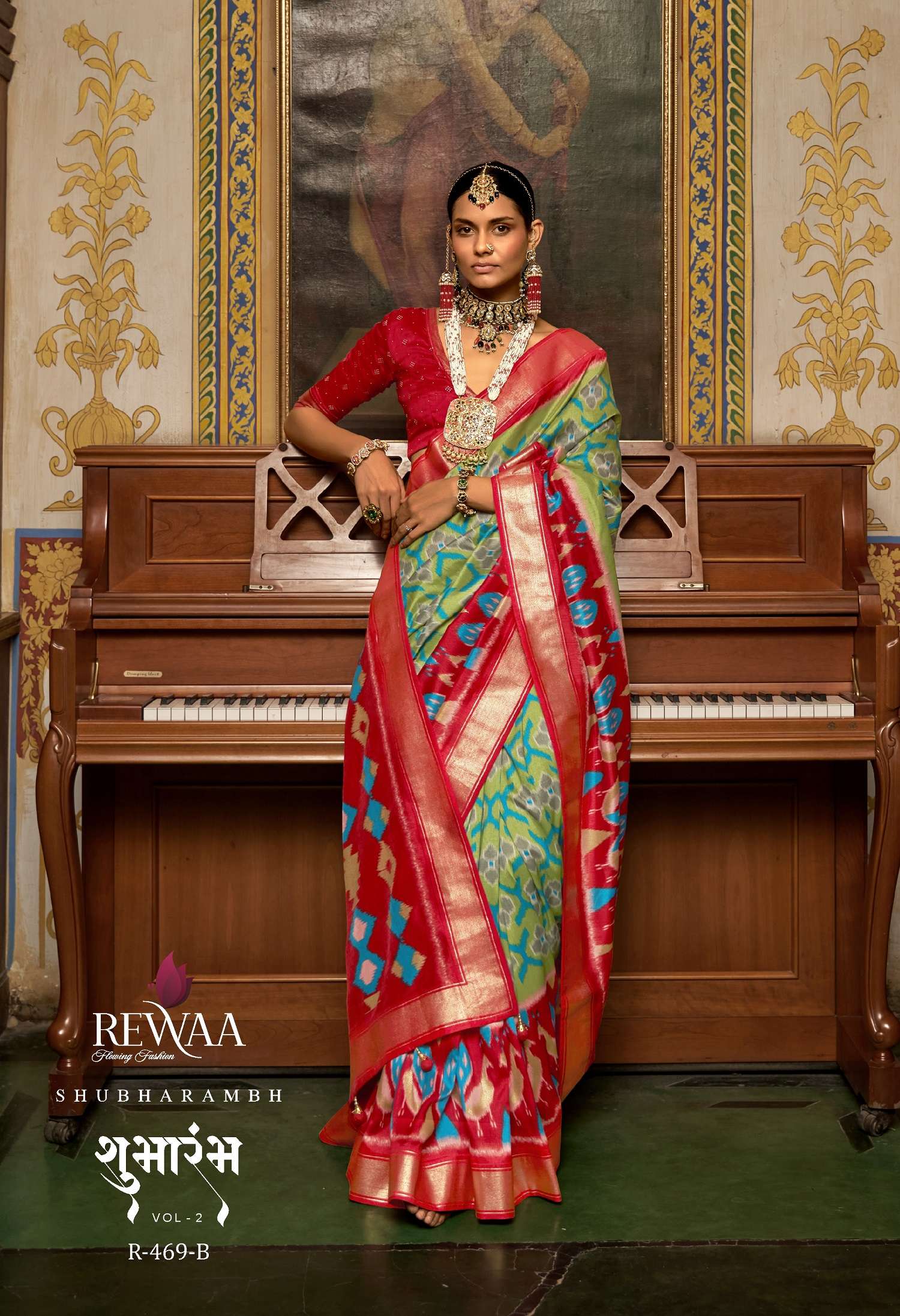 Rewaa Shubharambh Vol 2 Designer Silk Blend Sarees Wholesale catalog
