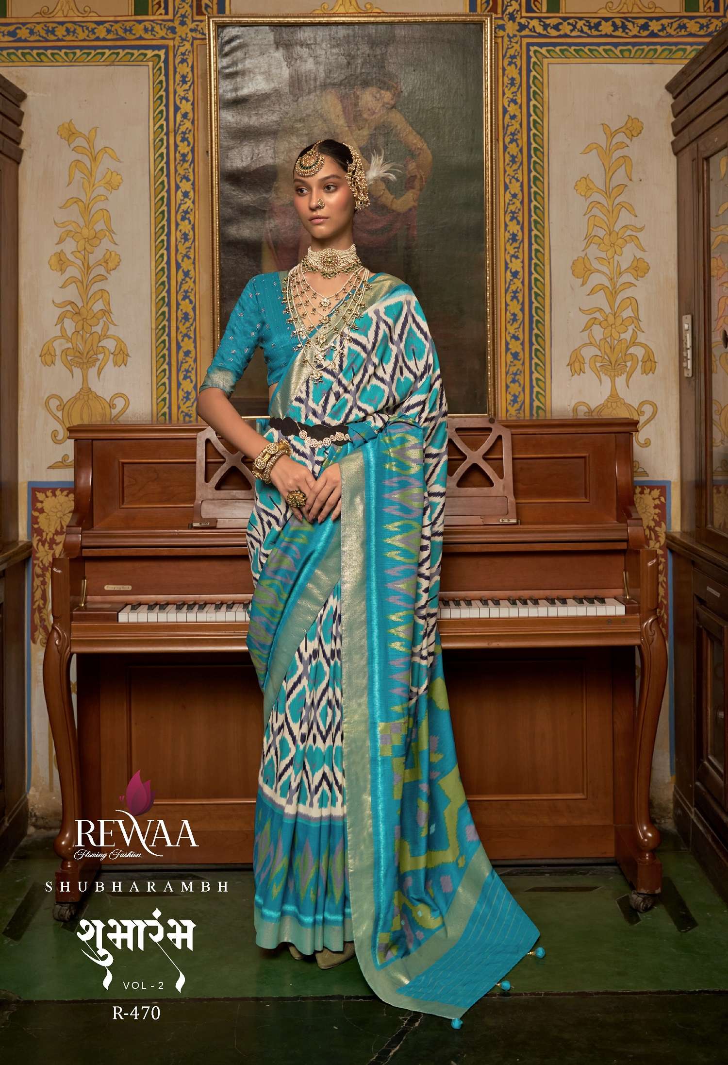 Rewaa Shubharambh Vol 2 Designer Silk Blend Sarees Wholesale catalog